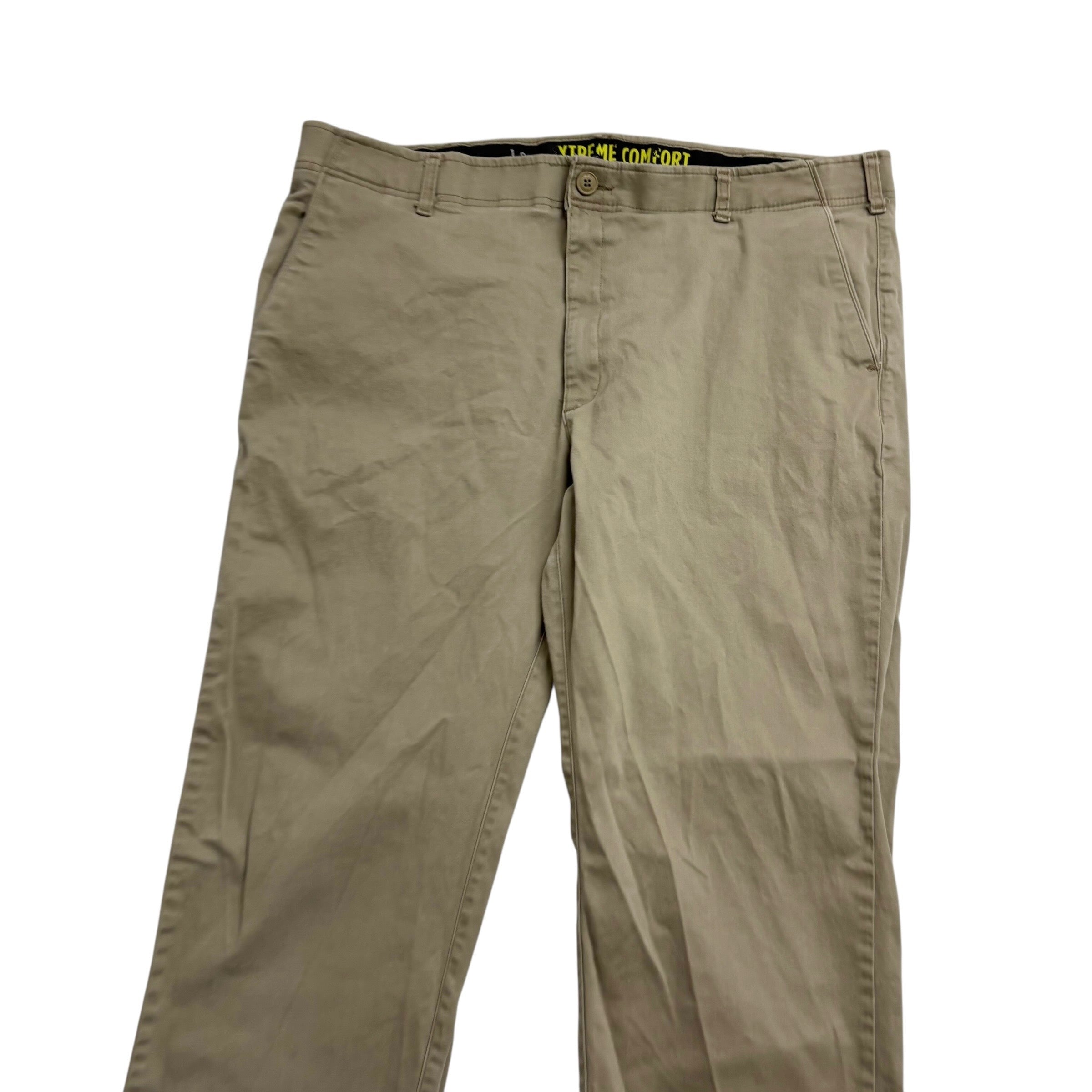 Lee Trousers W42 L32 Mens Beige Regular Straight Fit Stretch Pants