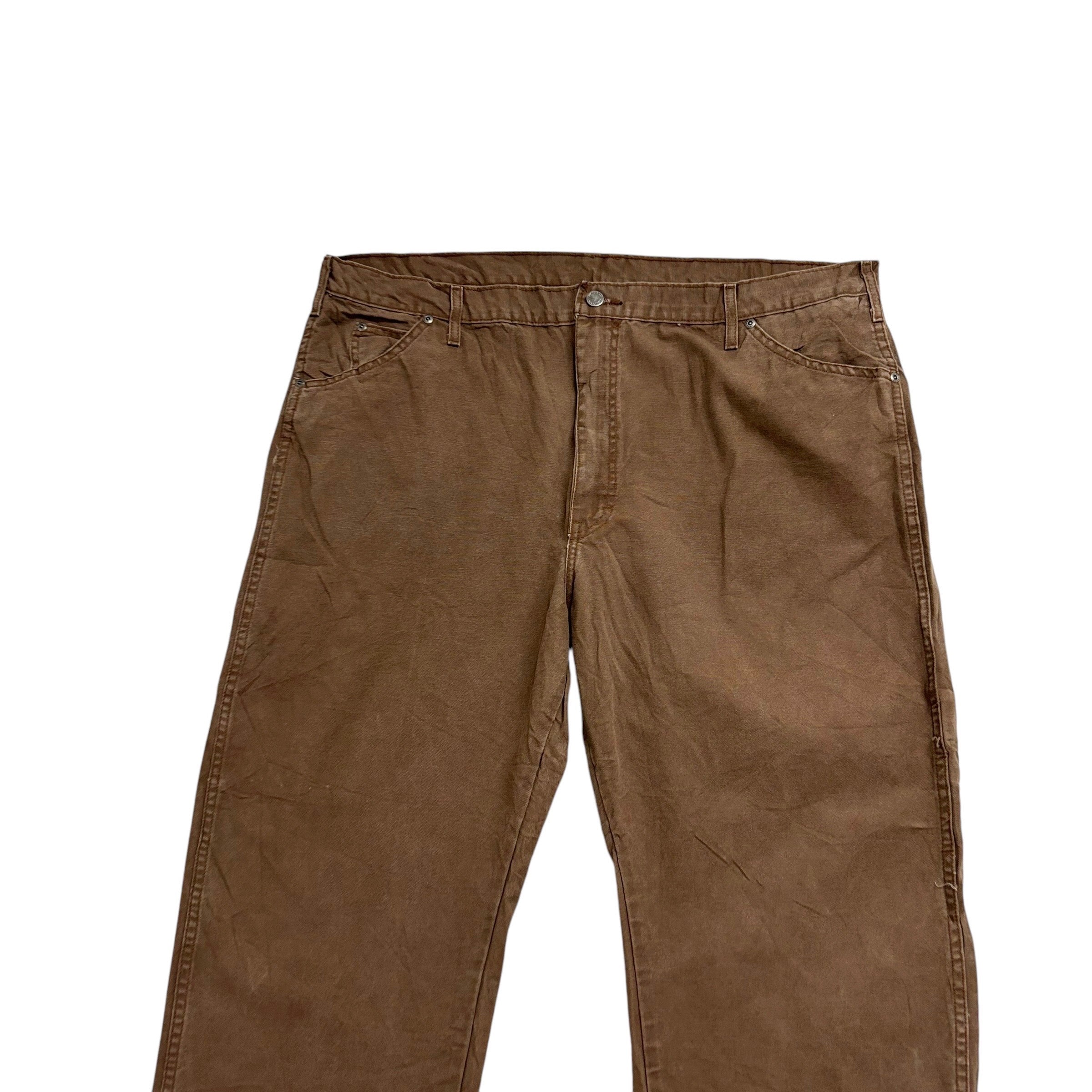 Dickies Carpenter Pants W42 L30 Mens Brown Relaxed Straight Trousers Jeans (E)