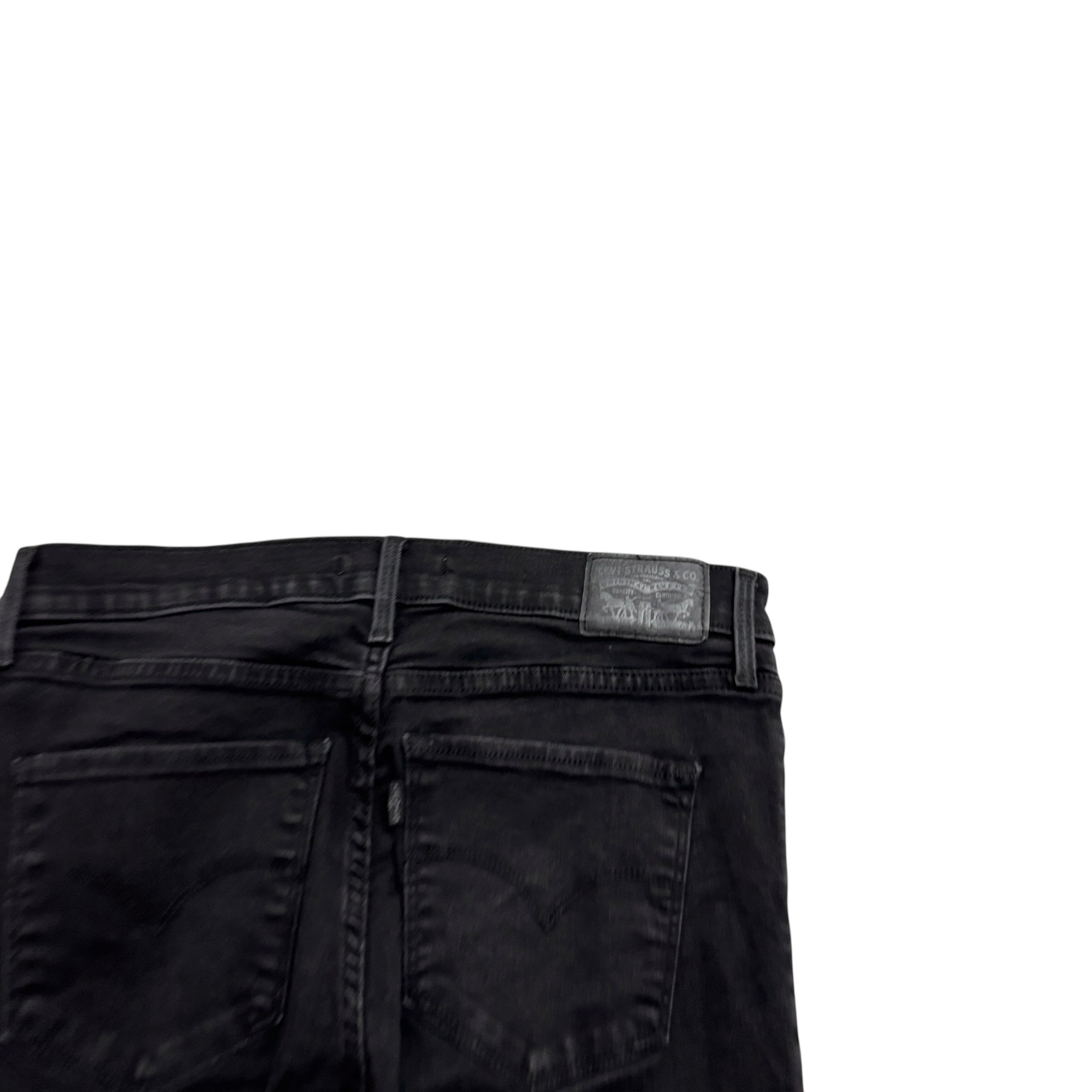 Levis 314 Jeans W30 L32 Womens Shaping Straight Fit Black Stretch Denim (E)