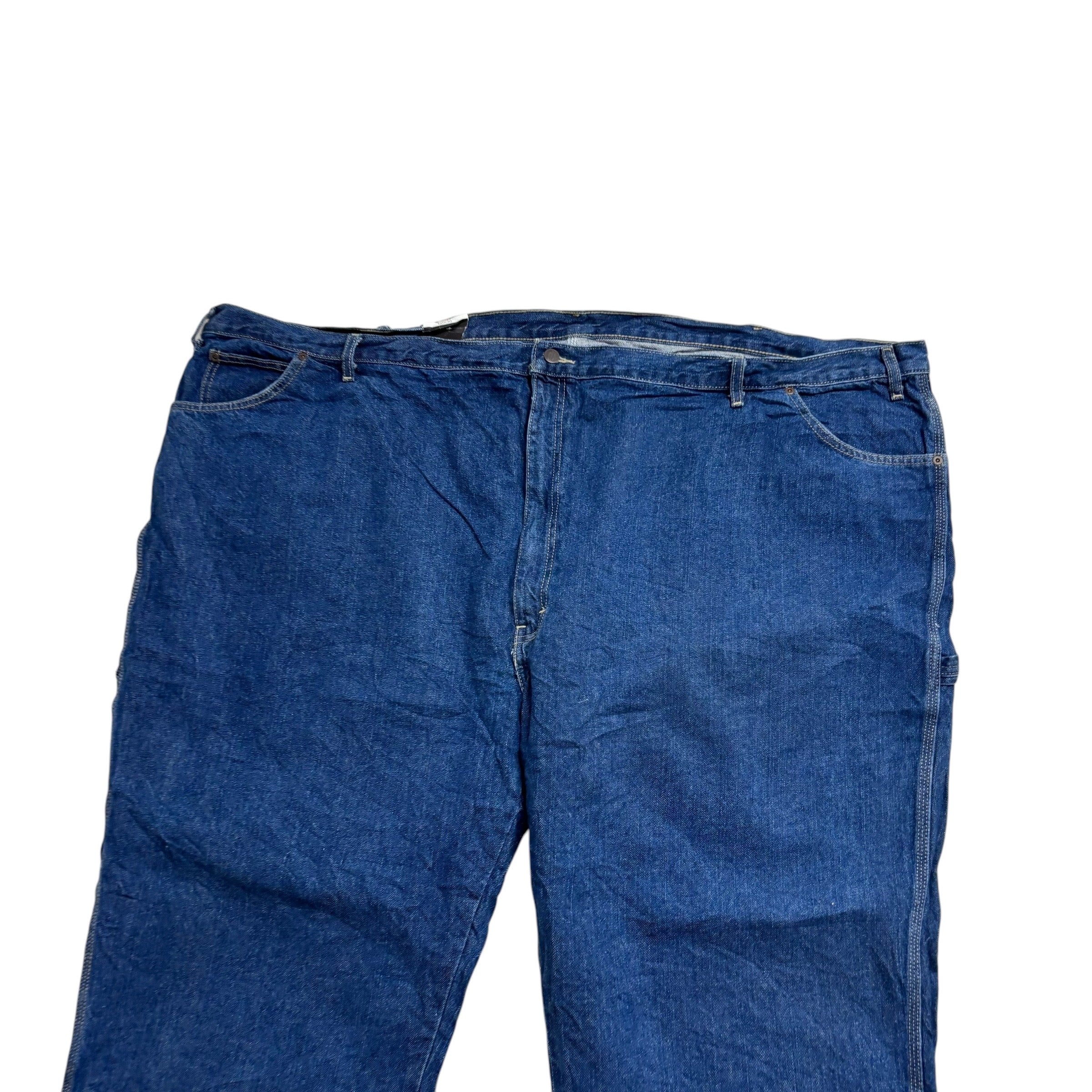 Dickies Carpenter Jeans W60 L30 Mens Mid Blue Relaxed Straight Fit Pants (E)