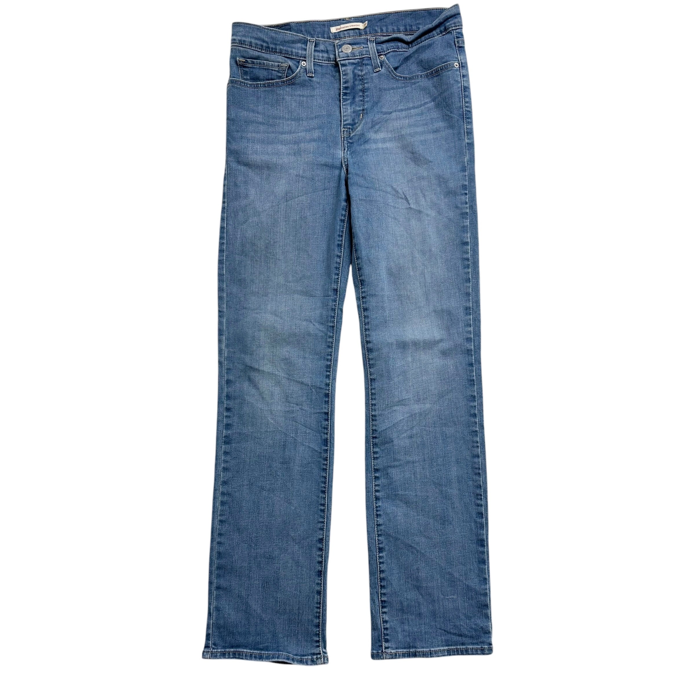 Levis 314 Jeans W30 L30 Womens Light Blue Shaping Straight Fit Stretch Denim