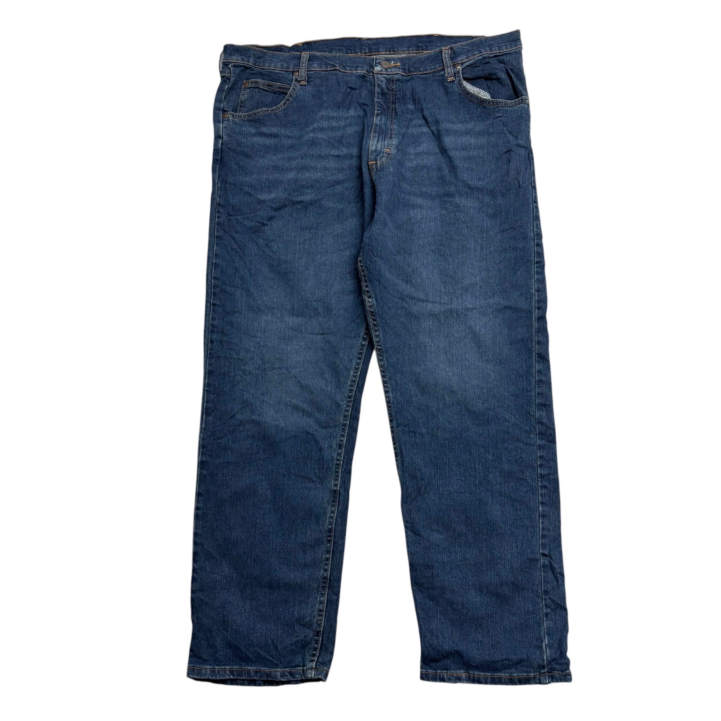 Wrangler Jeans W40 L30 Mens Dark Blue Relaxed Straight Fit Stretch Denim (E)