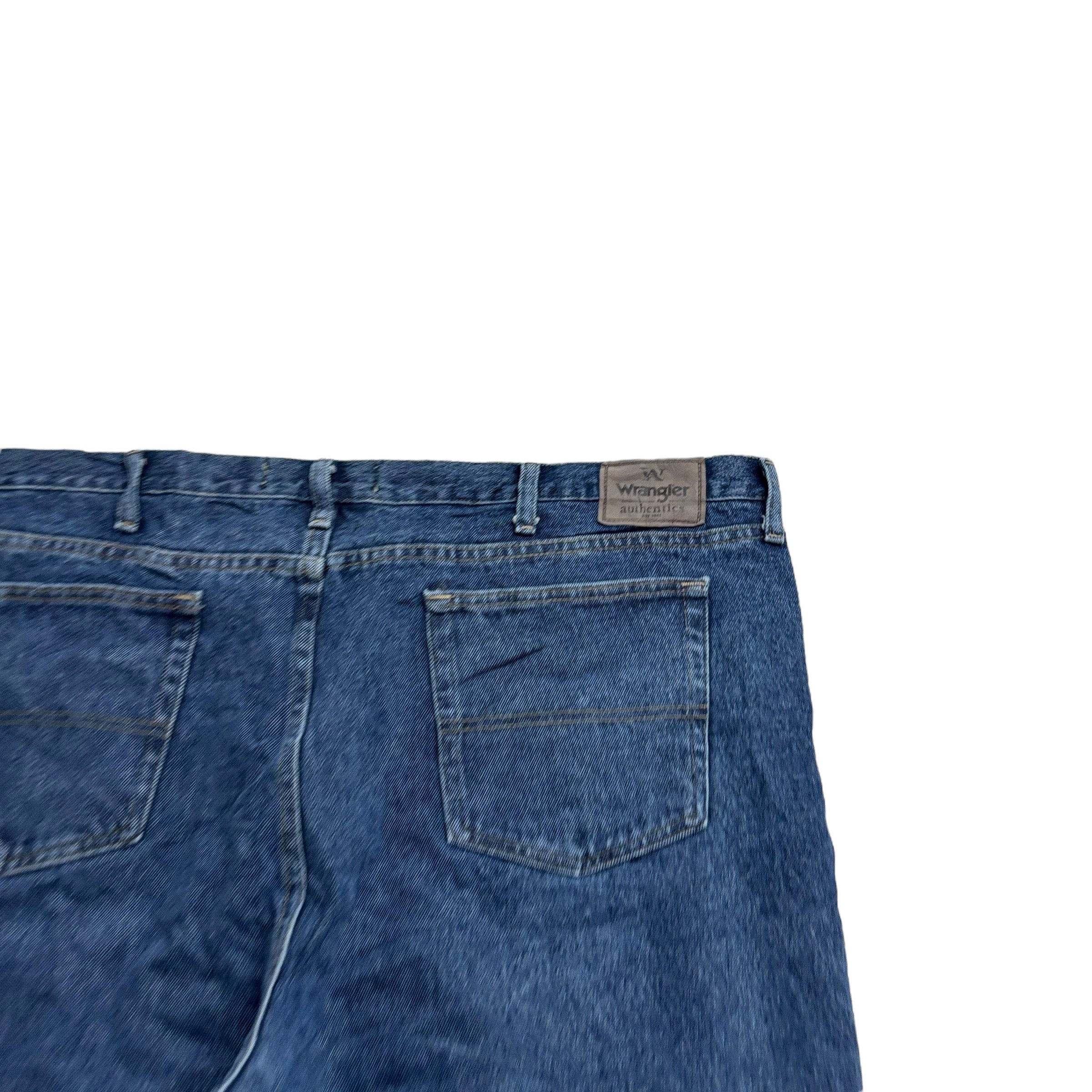 Wrangler Jeans W48 L30 Mens Mid Blue Relaxed Straight Fit Denim (E)