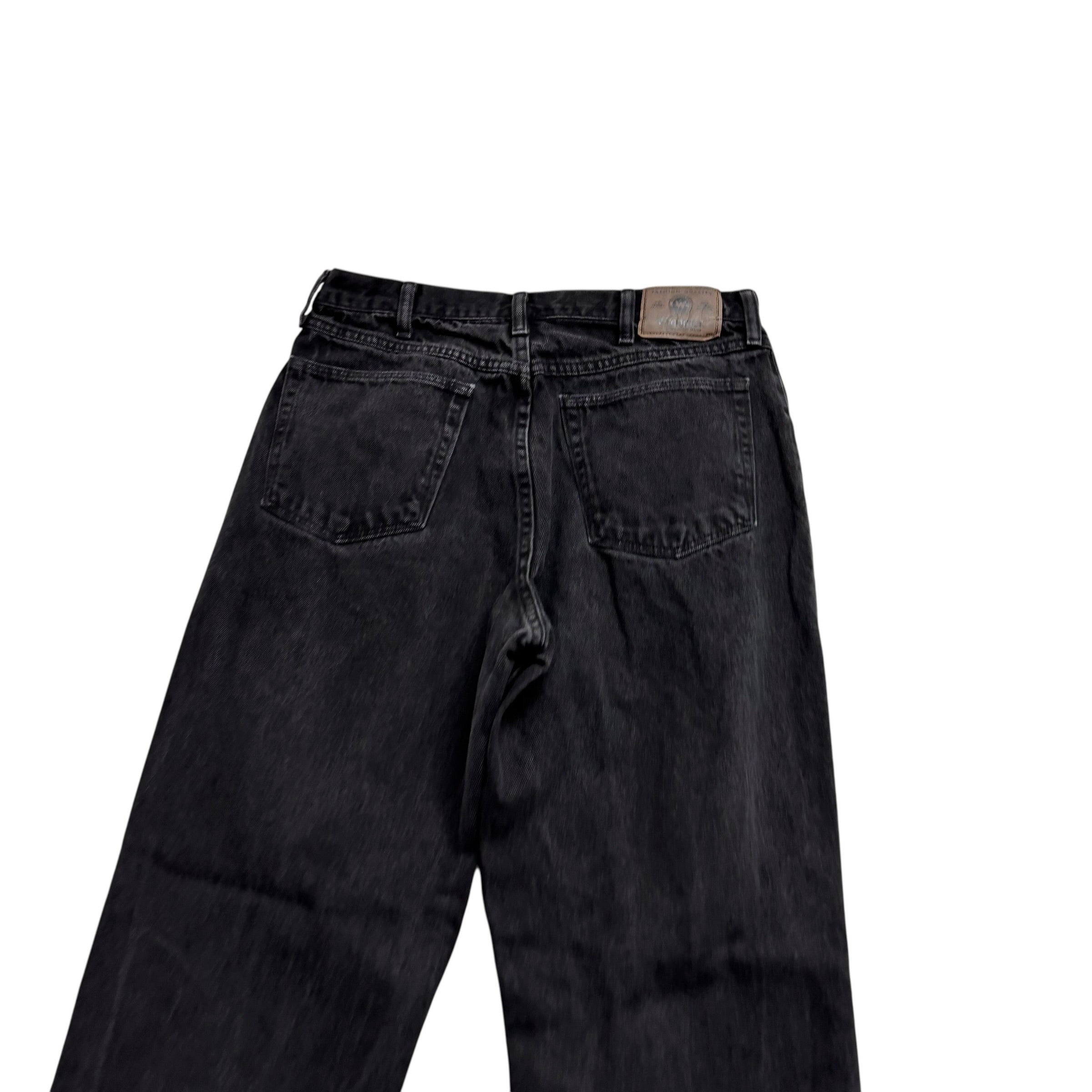 Wrangler Jeans W32 L34 Mens Black Relaxed Straight Fit Vintage Denim (E)