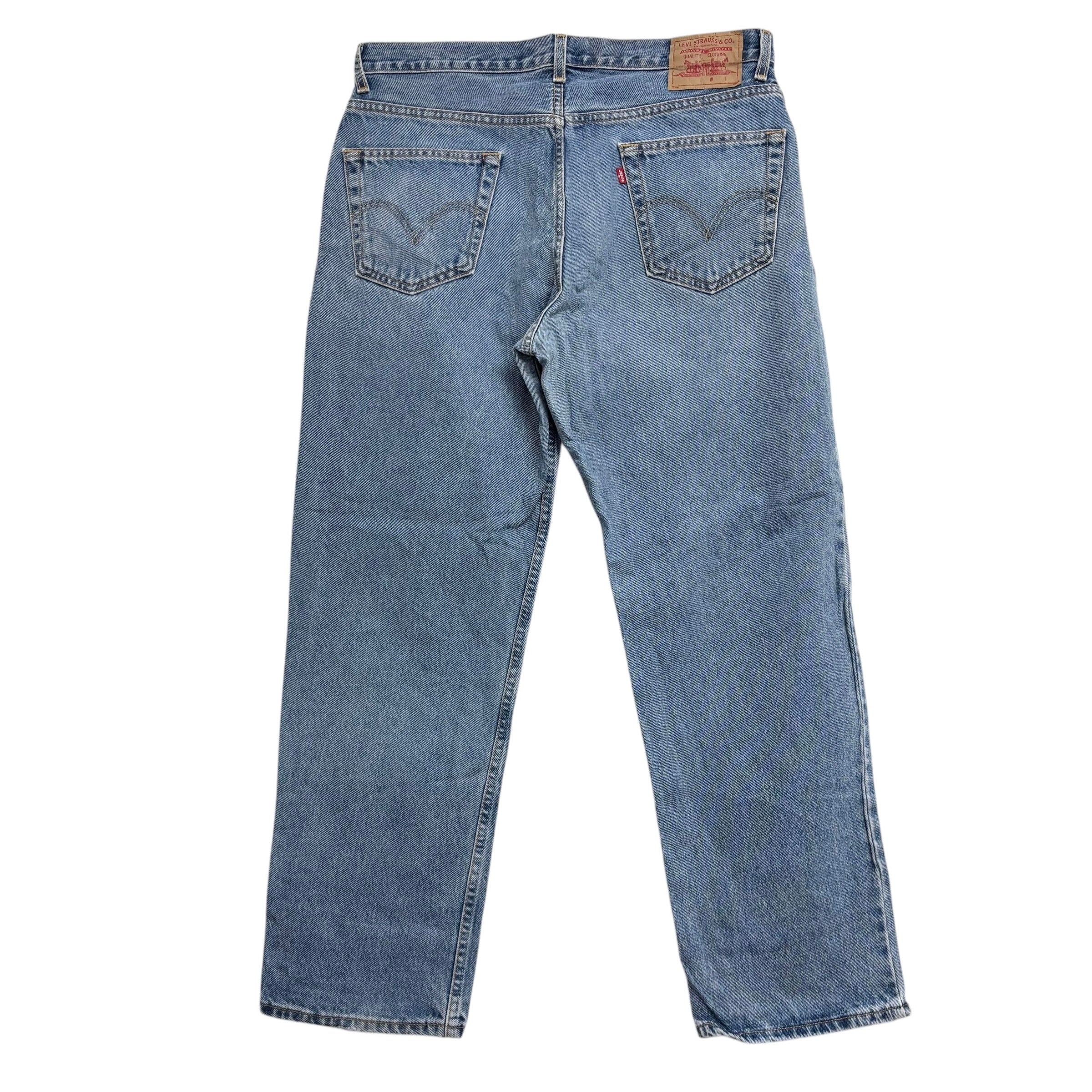 Levis Jeans W36 L30 Mens Mid Blue Baggy Relaxed Straight Fit Vintage Denim