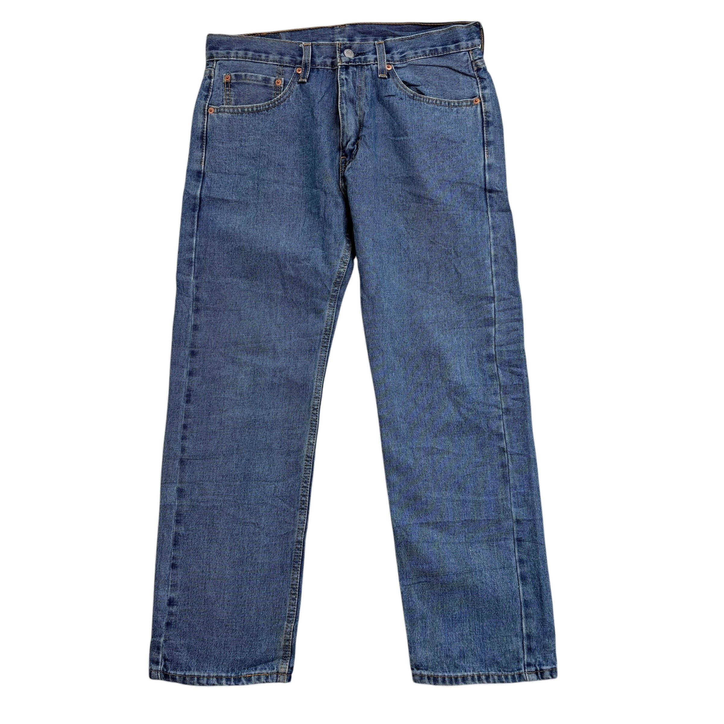 Levis 505 Jeans W32 L29 Mens Mid Blue Regular Straight Fit Denim