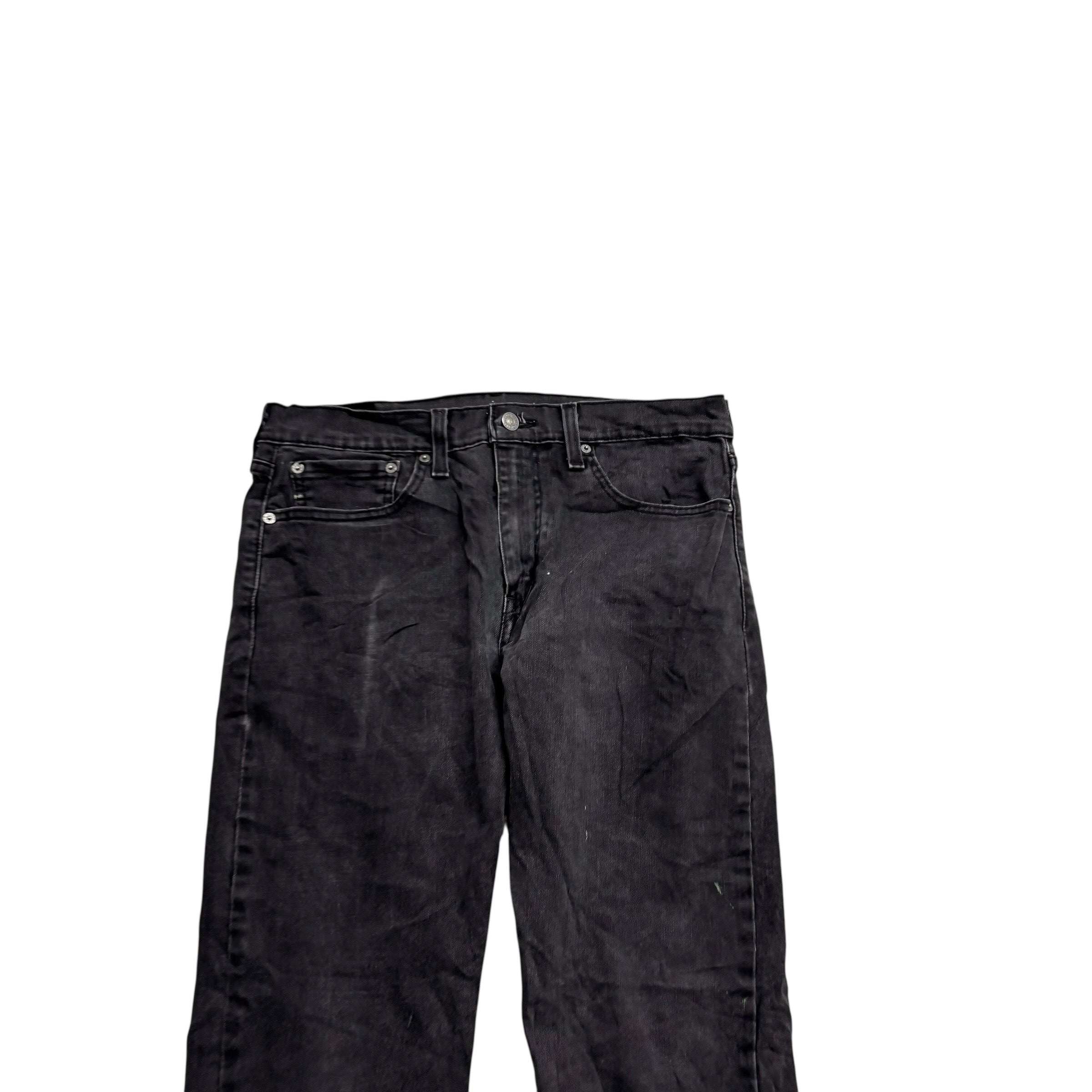 Levis 502 Jeans W32 L31 Mens Black Regular Tapered Fit Stretch Denim (F)