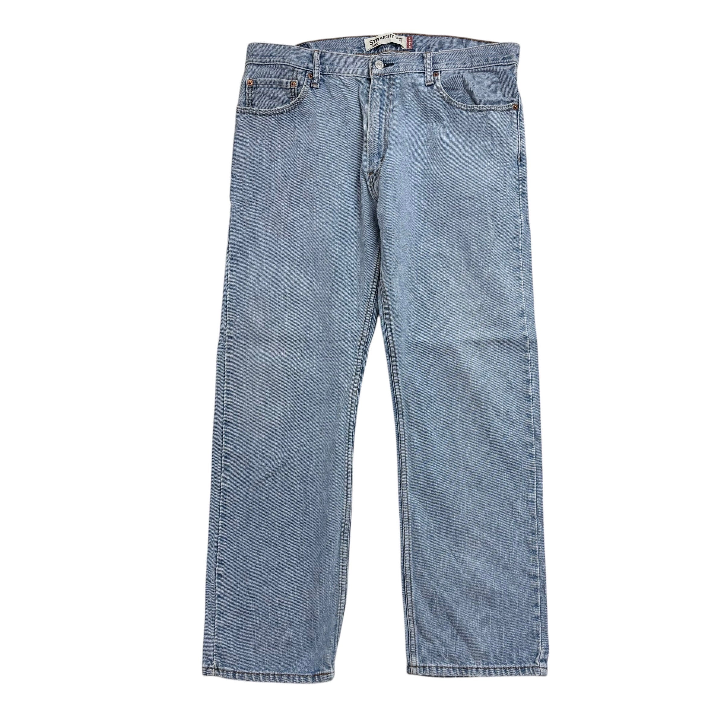 Levis 505 Jeans W36 L30 Mens Light Blue Regular Straight Fit Vintage Denim (E)