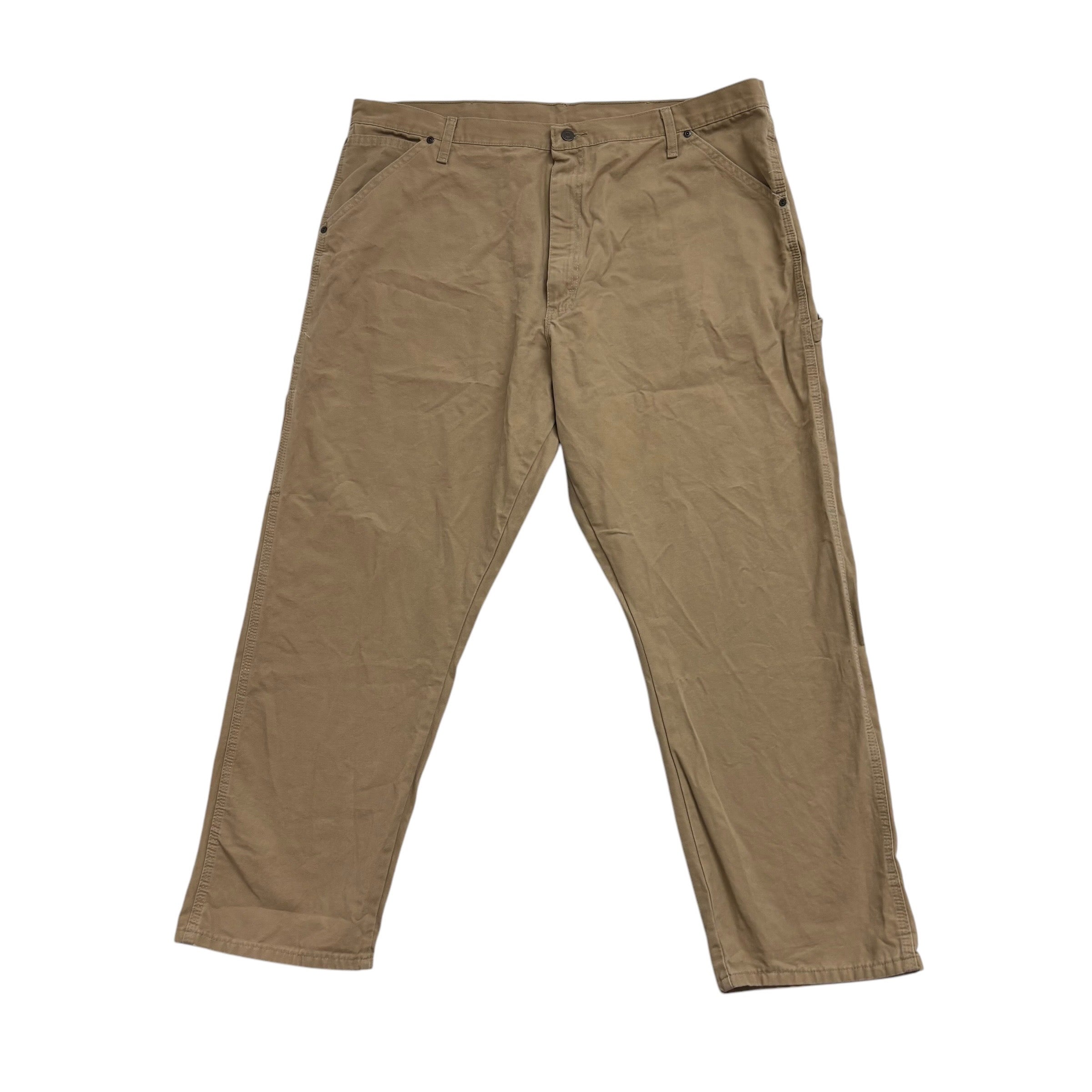 Wrangler Carpenter Trousers W42 L30 Mens Tan Relaxed Fit Cotton Pants