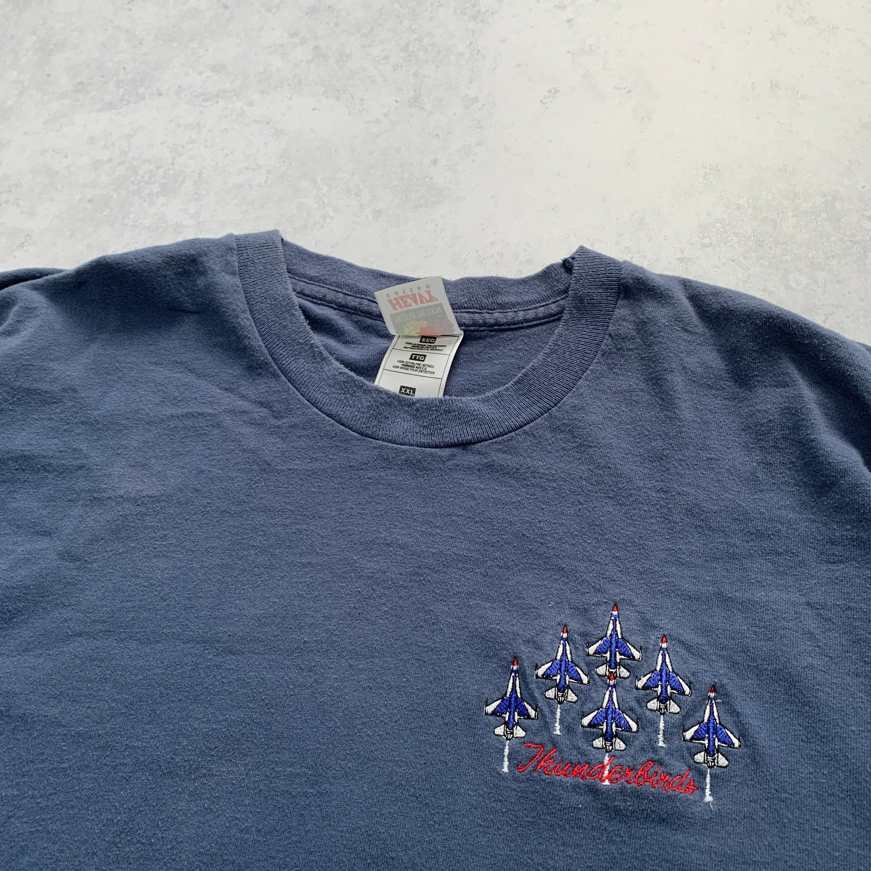 Vintage T Shirt Mens XXL Blue Single Stitch Graphic 90s Film Movie Thuderbirds