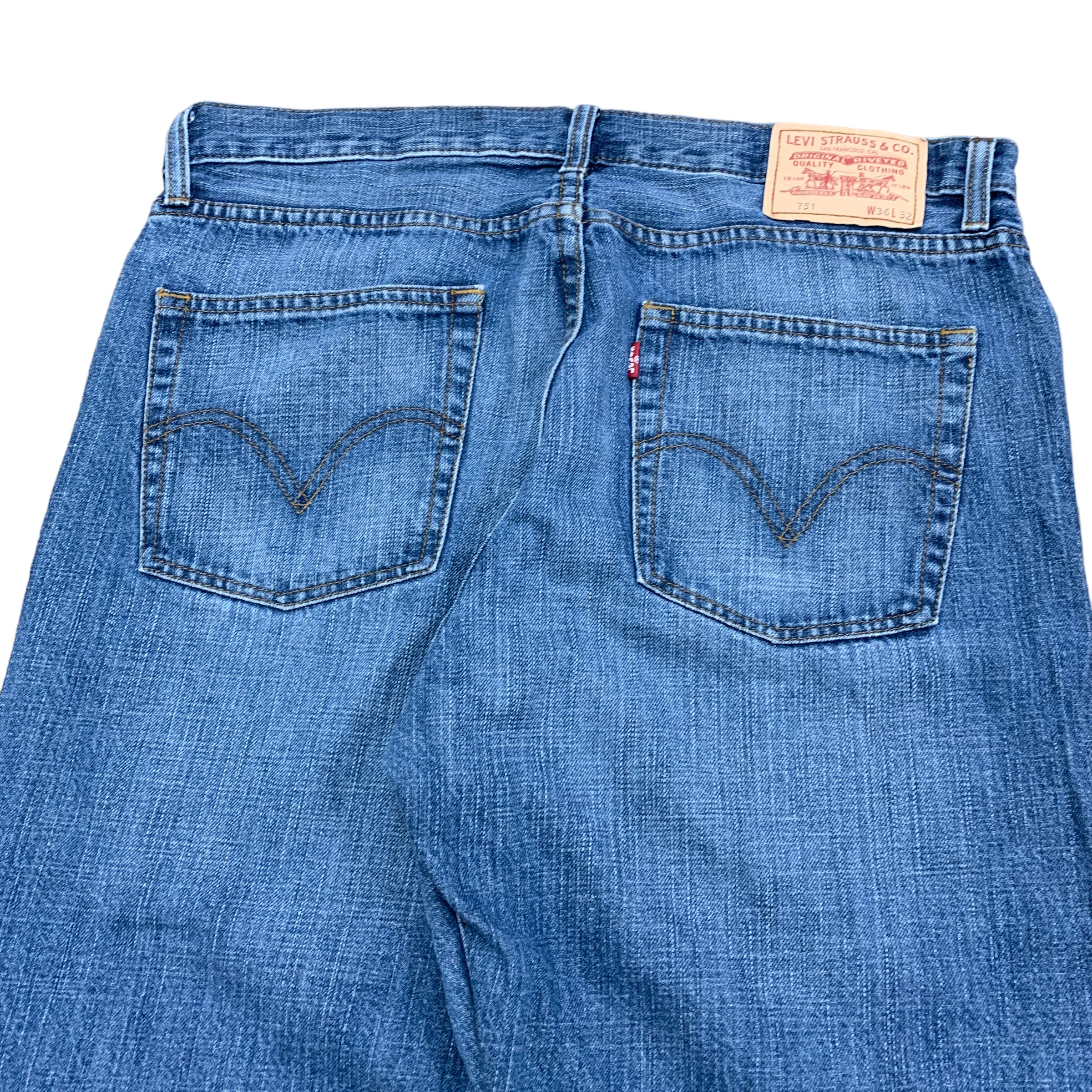 Levis 751 Jeans W36 L32 Mens Blue Relaxed Straight Fit Denim