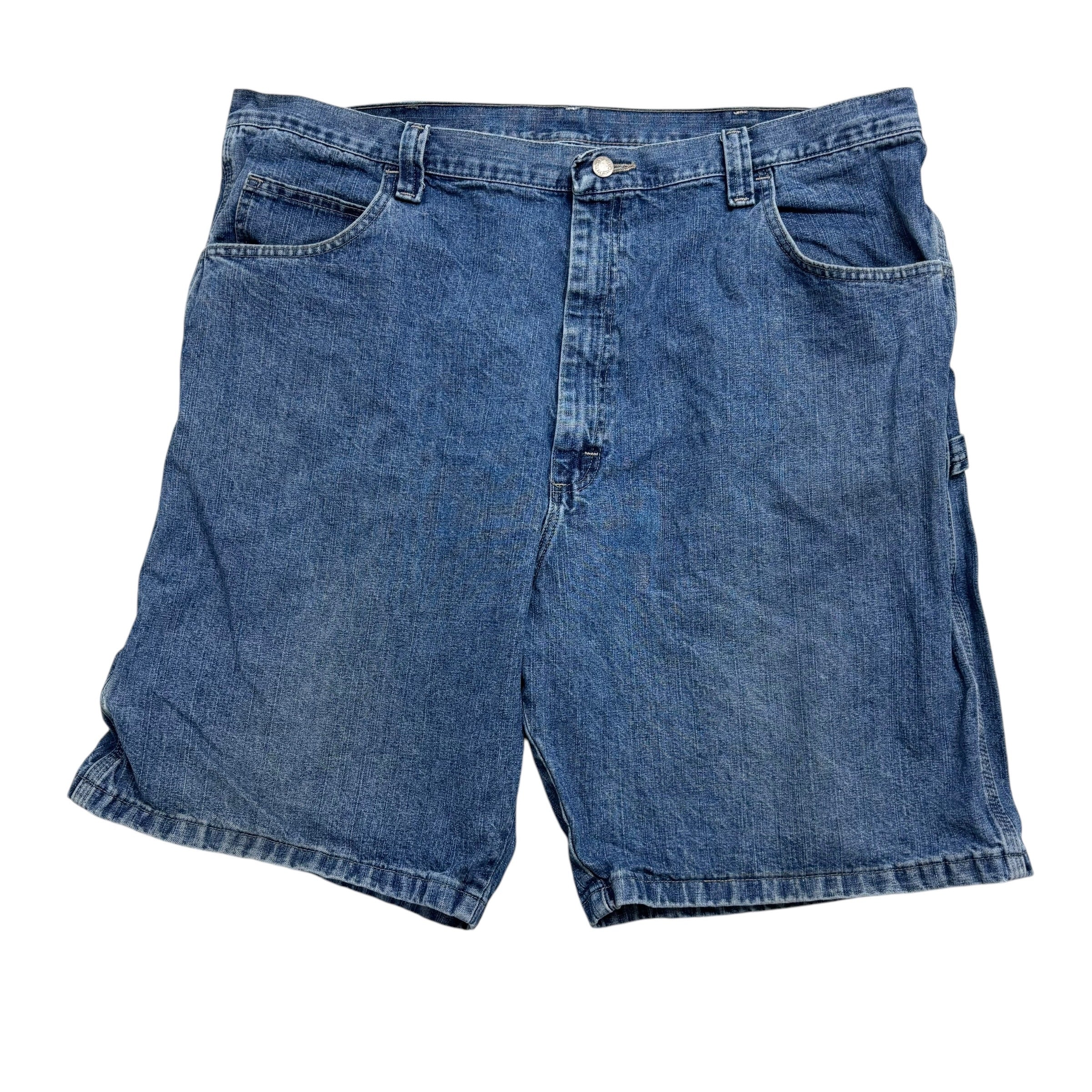 Wrangler Baggy Jorts W42 Mens Mid Blue Denim Shorts Relaxed Fit Carpenter