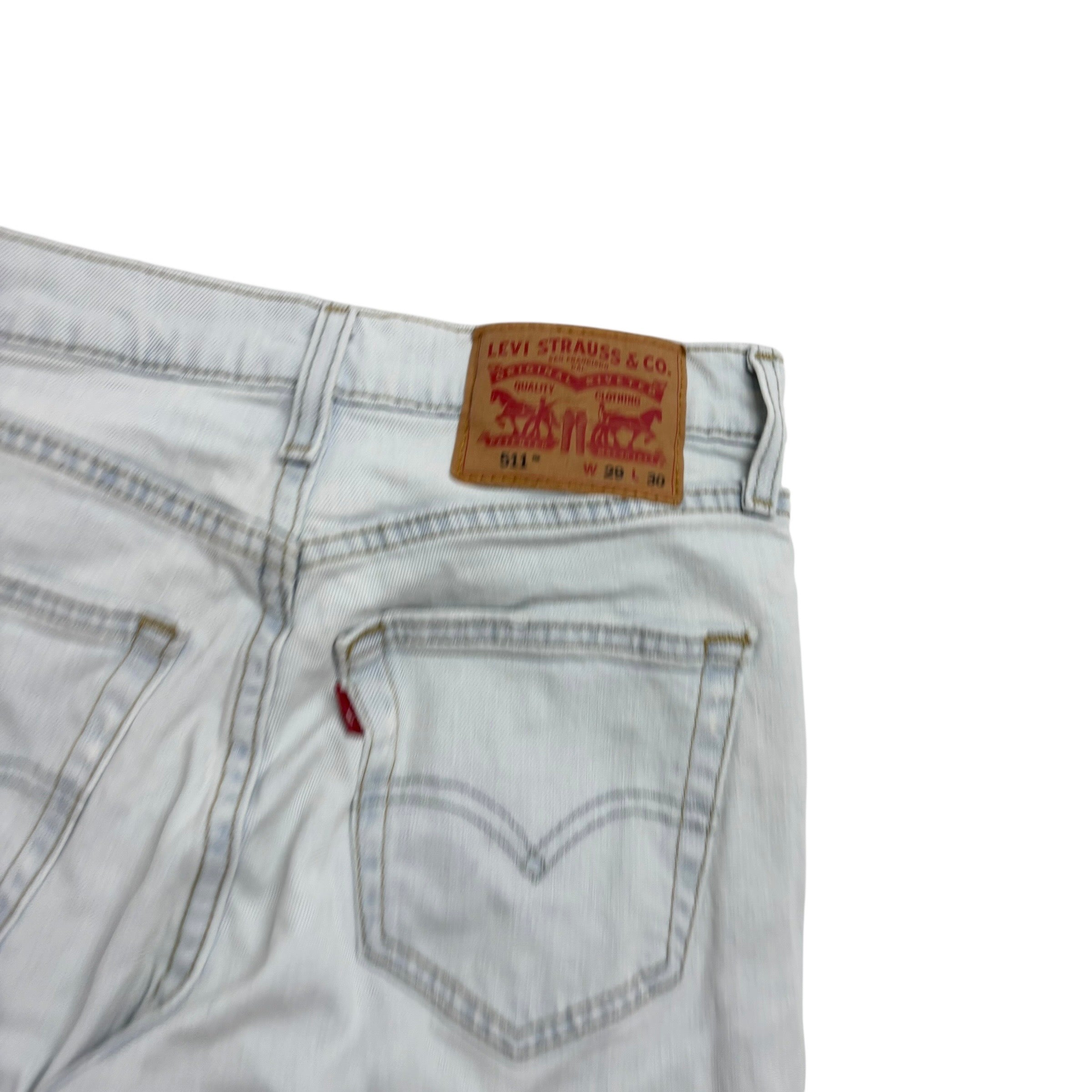 Levis 511 Jeans W27 L30 Mens Light Blue Slim Fit Stretch Denim