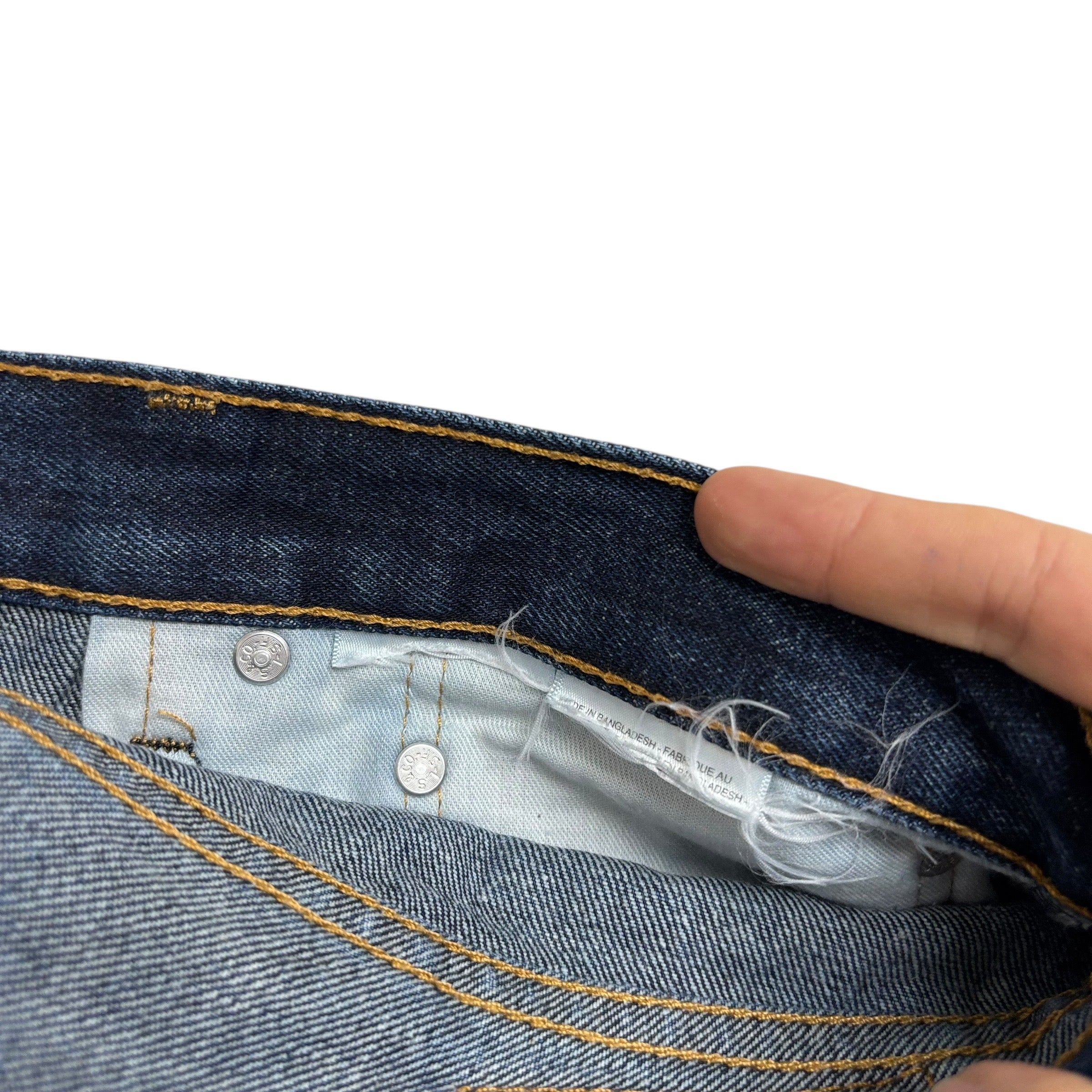 Levis 505 Jeans W36 L30 Mens Dark Blue Regular Straight Fit Denim (E)