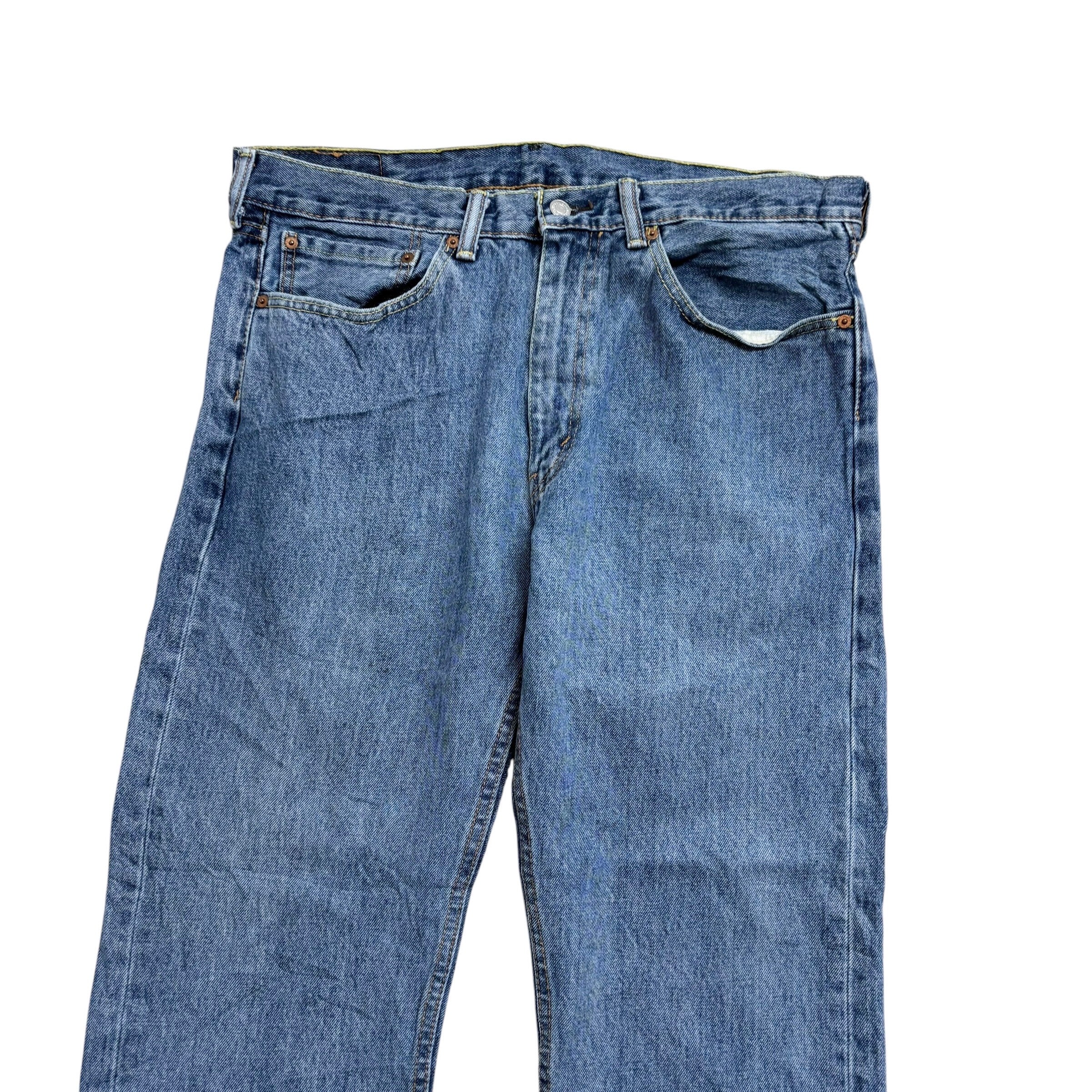 Levis 505 Jeans W36 L29 Mens Light Blue Regular Straight Fit Denim (E)