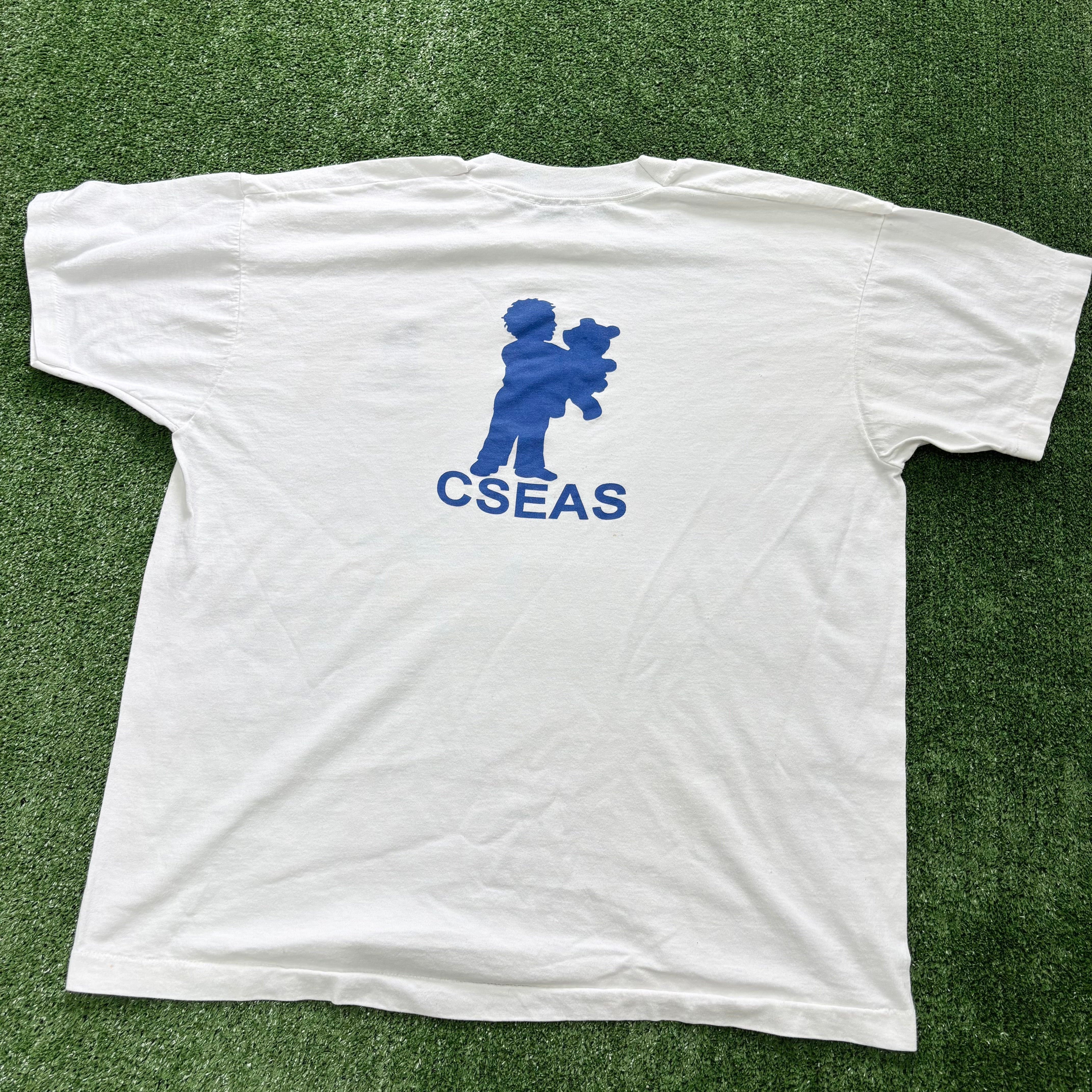 Vintage T Shirt Mens XL White Single Stitch Graphic Print 90s (F)