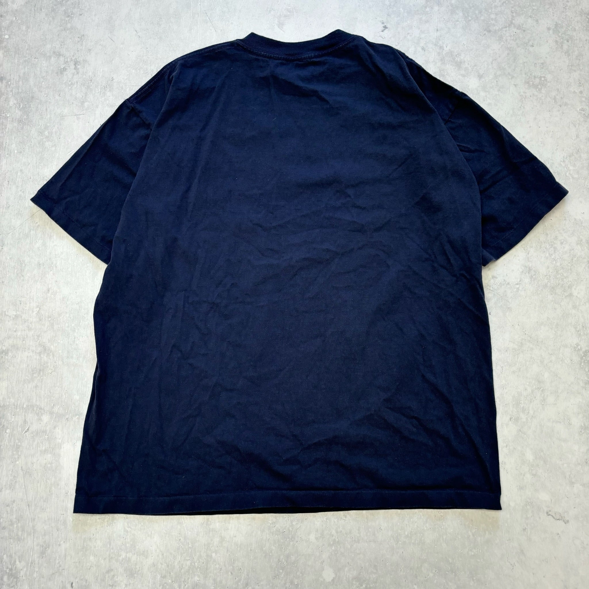 Vintage T Shirt Mens Medium Navy Blue Single Stitch Graphic Print 90s Tourist