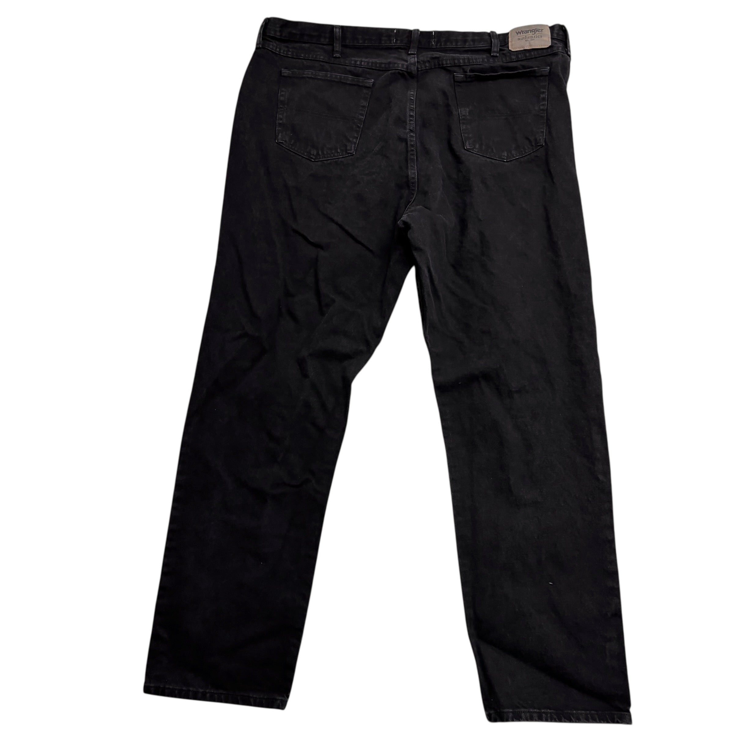 Wrangler Jeans W46 L34 Mens Black Baggy Relaxed Straight Fit Denim (E)