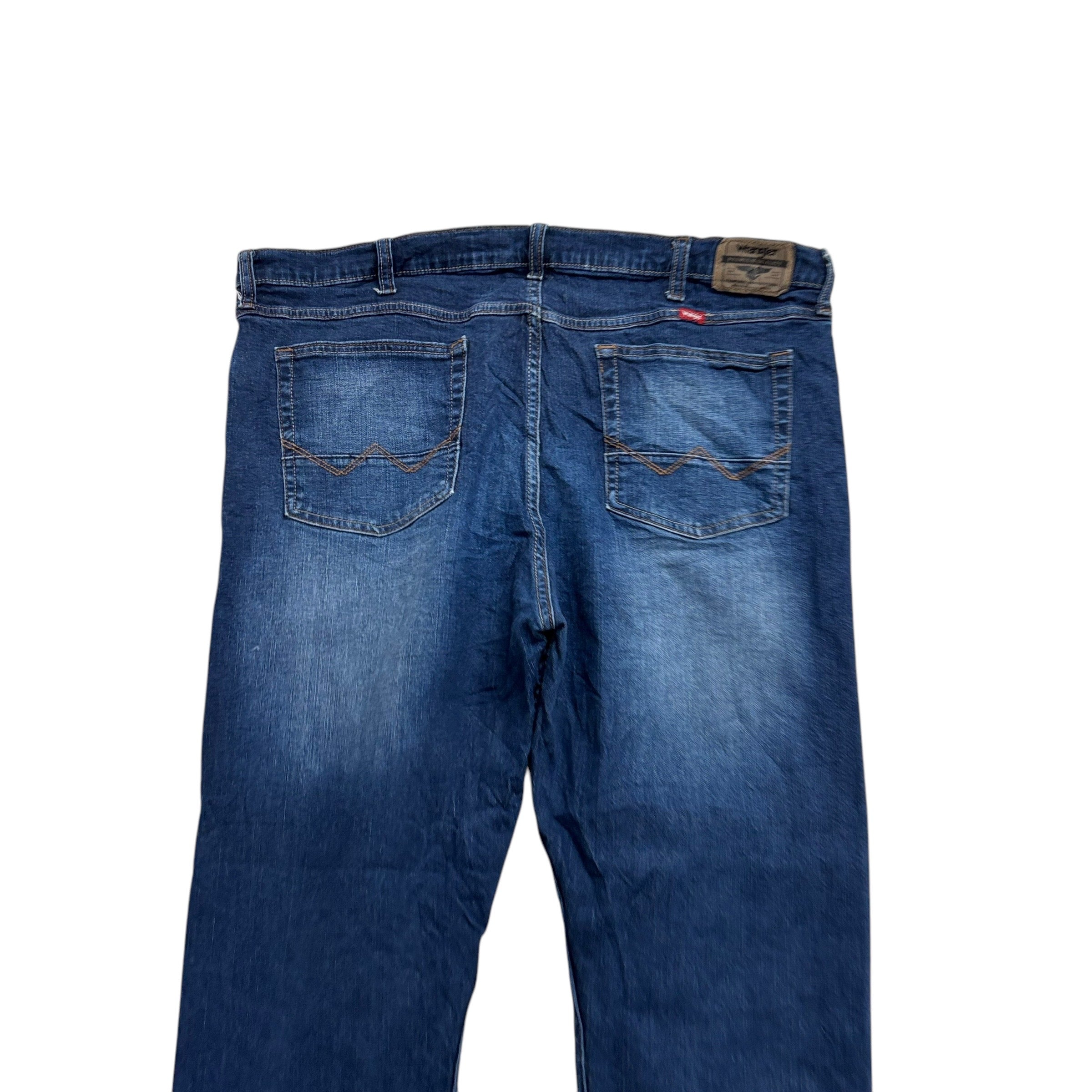 Wrangler Jeans W42 L25 Mens Mid Blue Slim Straight Fit Stretch Denim (E)