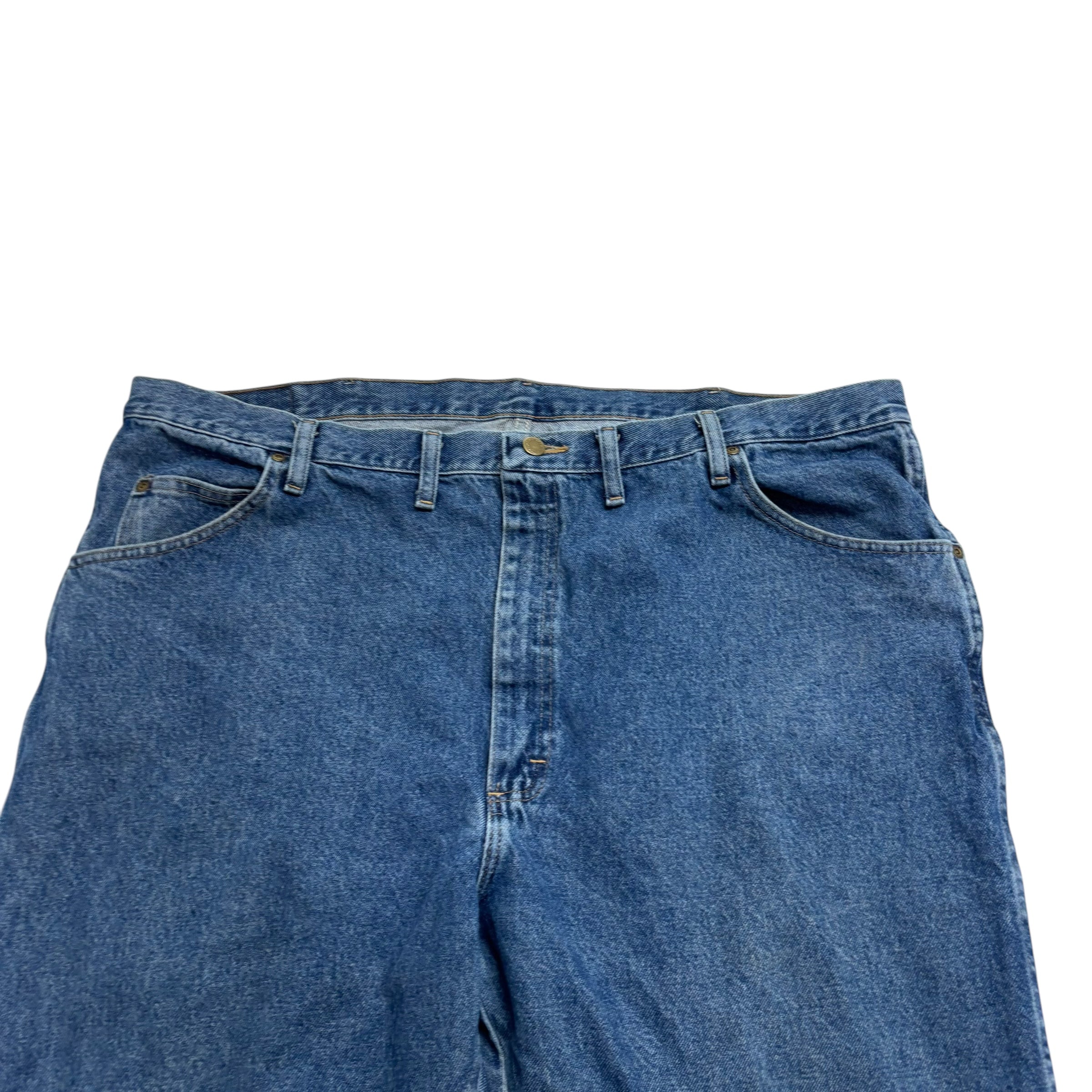 Wrangler Jeans W46 L30 Mens Mid Blue Regular Straight Fit Denim