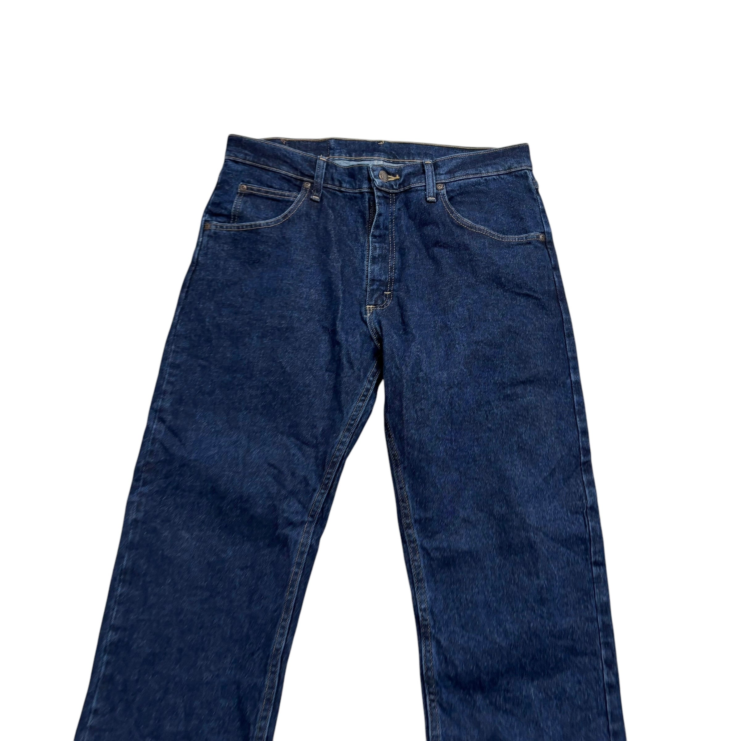 Wrangler Jeans W33 L30 Mens Dark Blue Regular Straight Fit Stretch Denim (E)