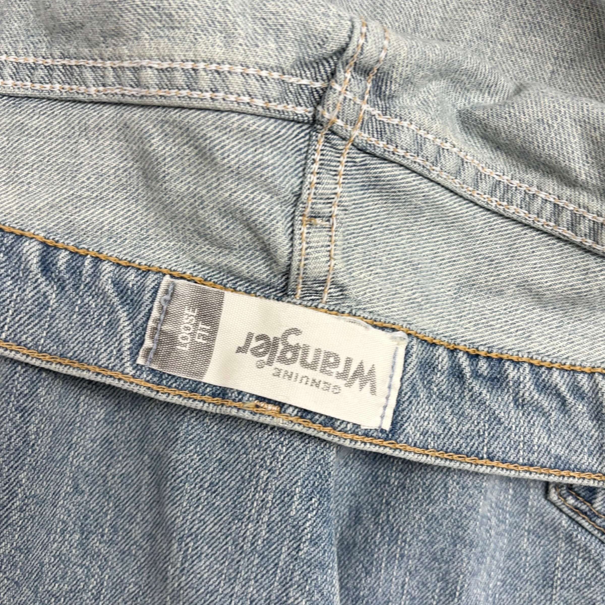 Wrangler Jeans W42 L32 Mens Light Blue Baggy Relaxed Straight Vintage Denim (E)