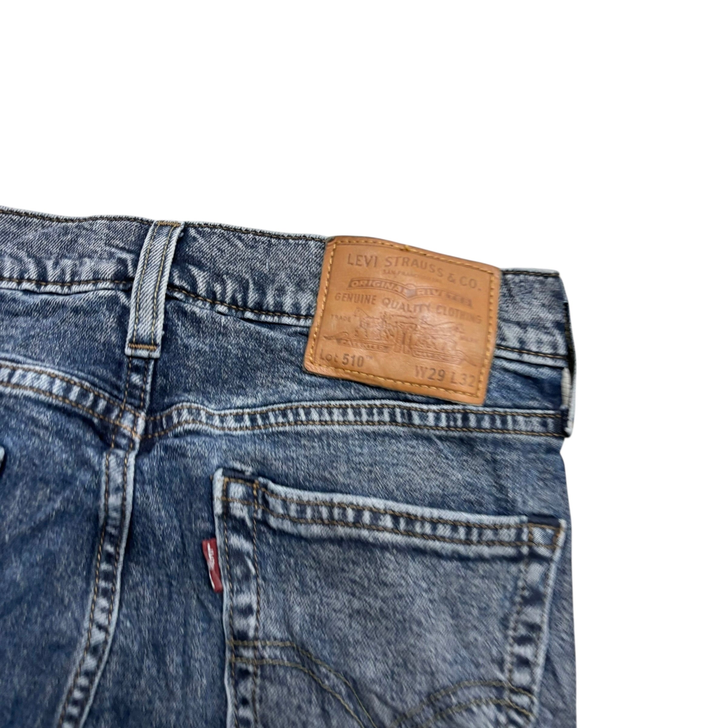 Levis 510 Jeans W29 L32 Mens Mid Blue Skinny Fit Stretch Premium Denim (E)