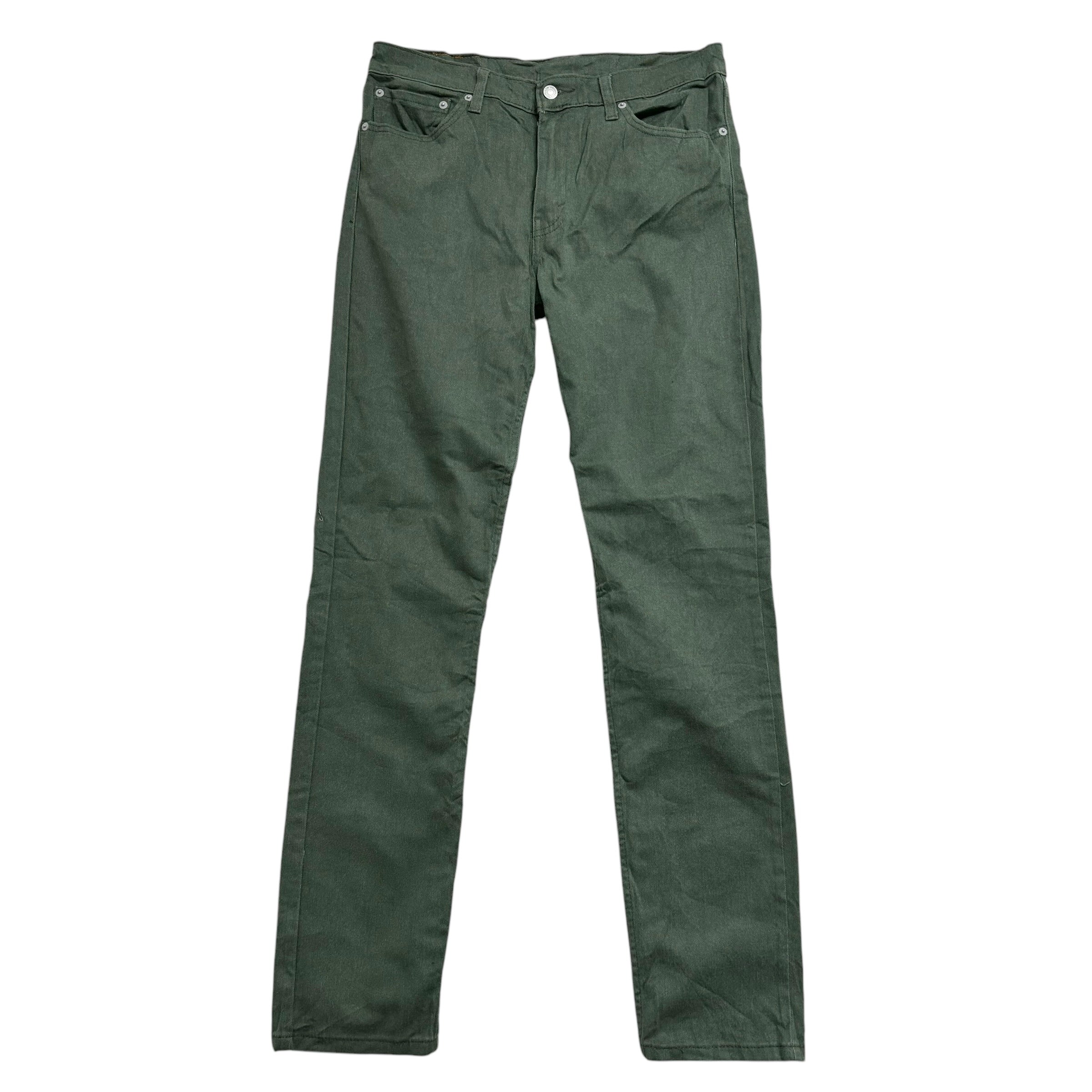 Levis 511 Trousers W32 L34 Mens Green Slim Fit Stretch Pants