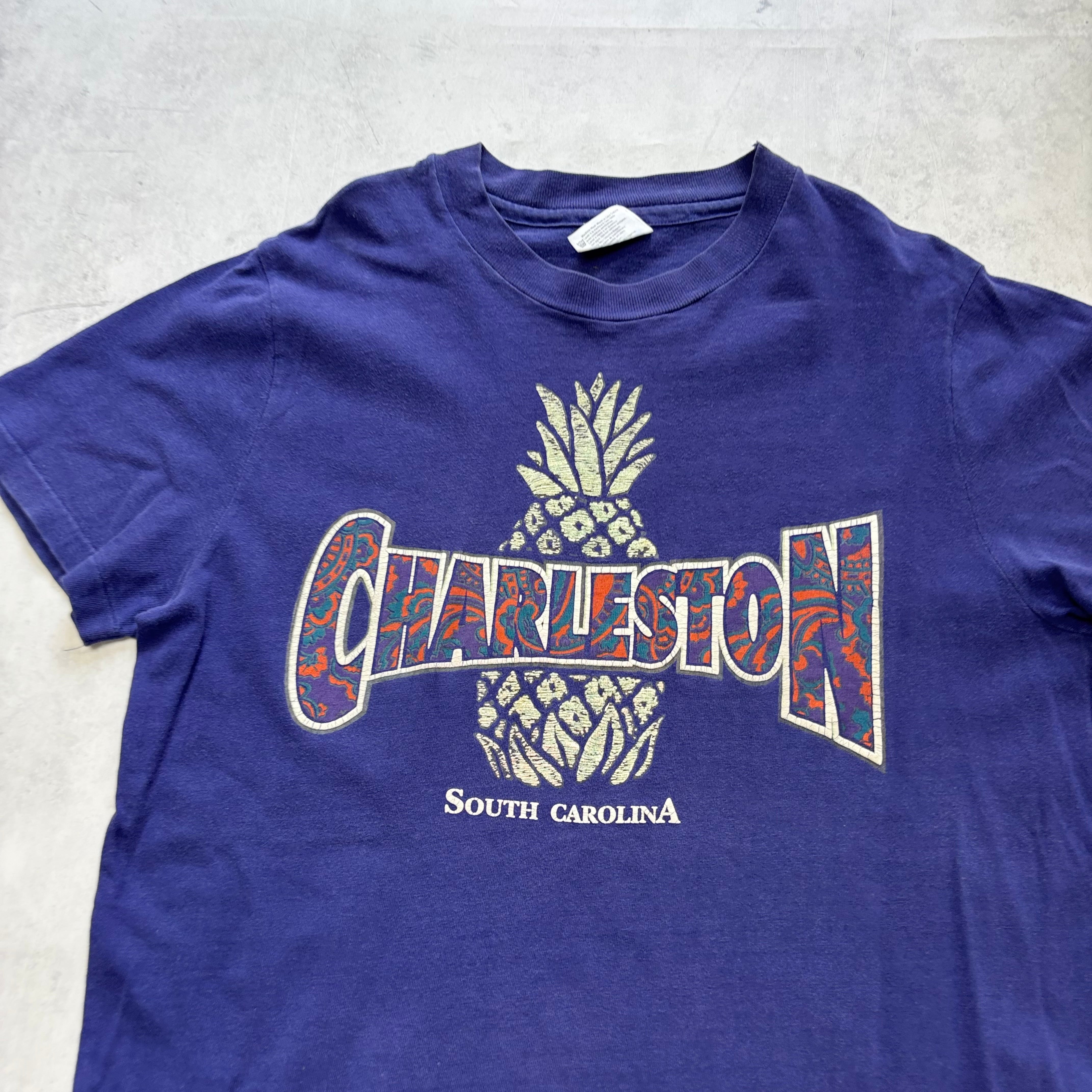 Vintage T Shirt Mens Medium Purple Single Stitch Graphic Print 90s Tourist