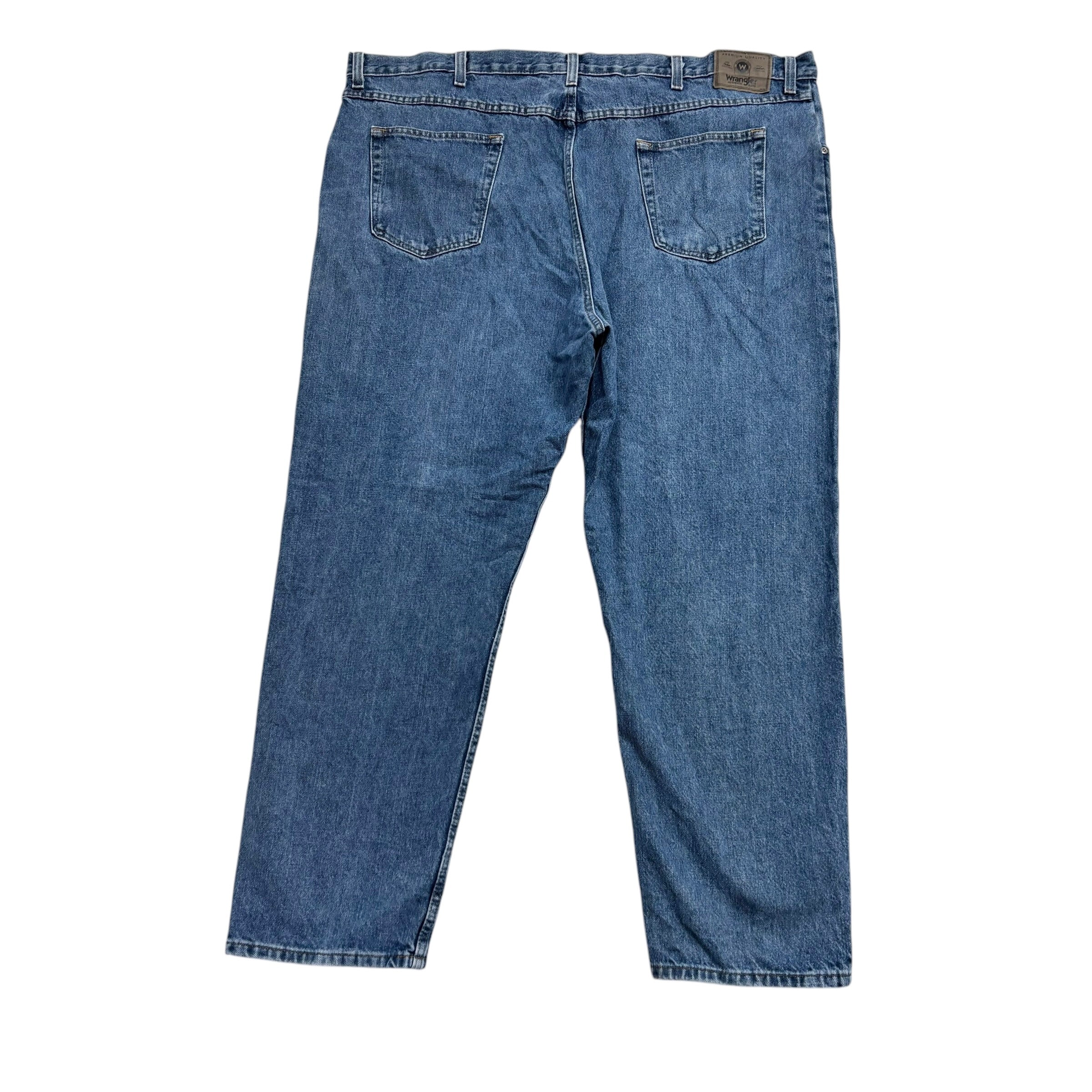 Wrangler Jeans W46 L30 Mens Mid Blue Relaxed Straight Fit Denim (E)