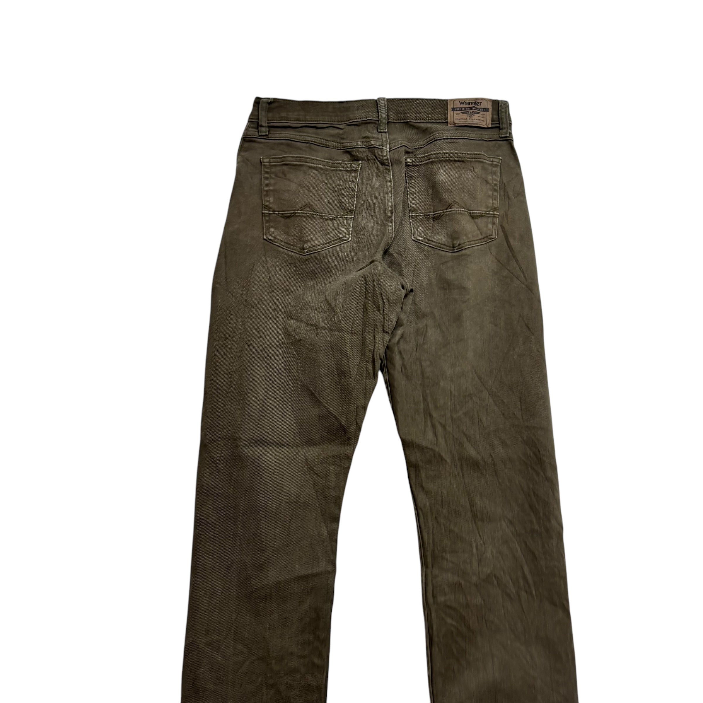 Wrangler Jeans W30 L32 Mens Green Athletic Tapered Fit Stretch Denim (E)