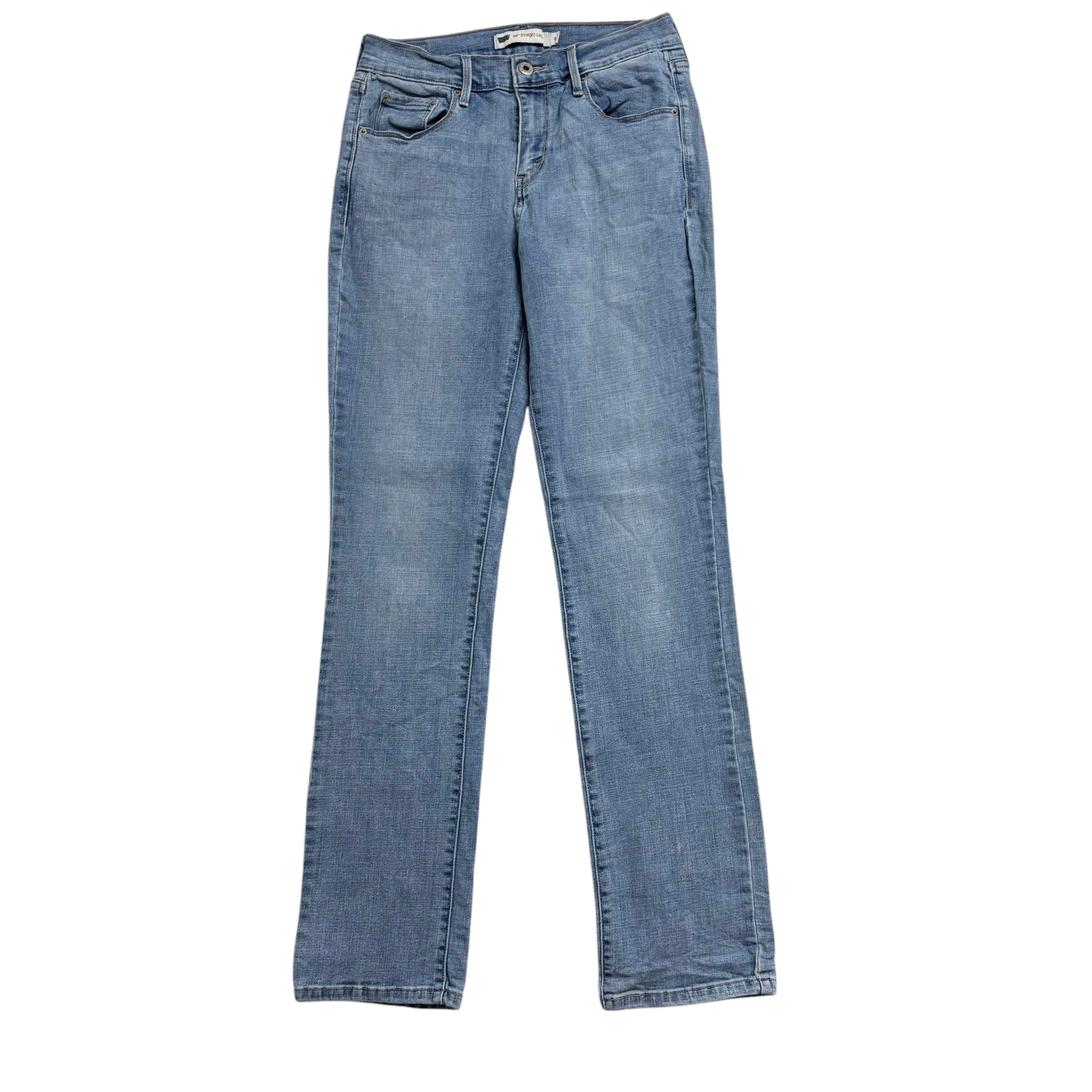 Levis 505 Jeans W28 L32 Womens Light Blue Regular Straight Fit Stretch Denim