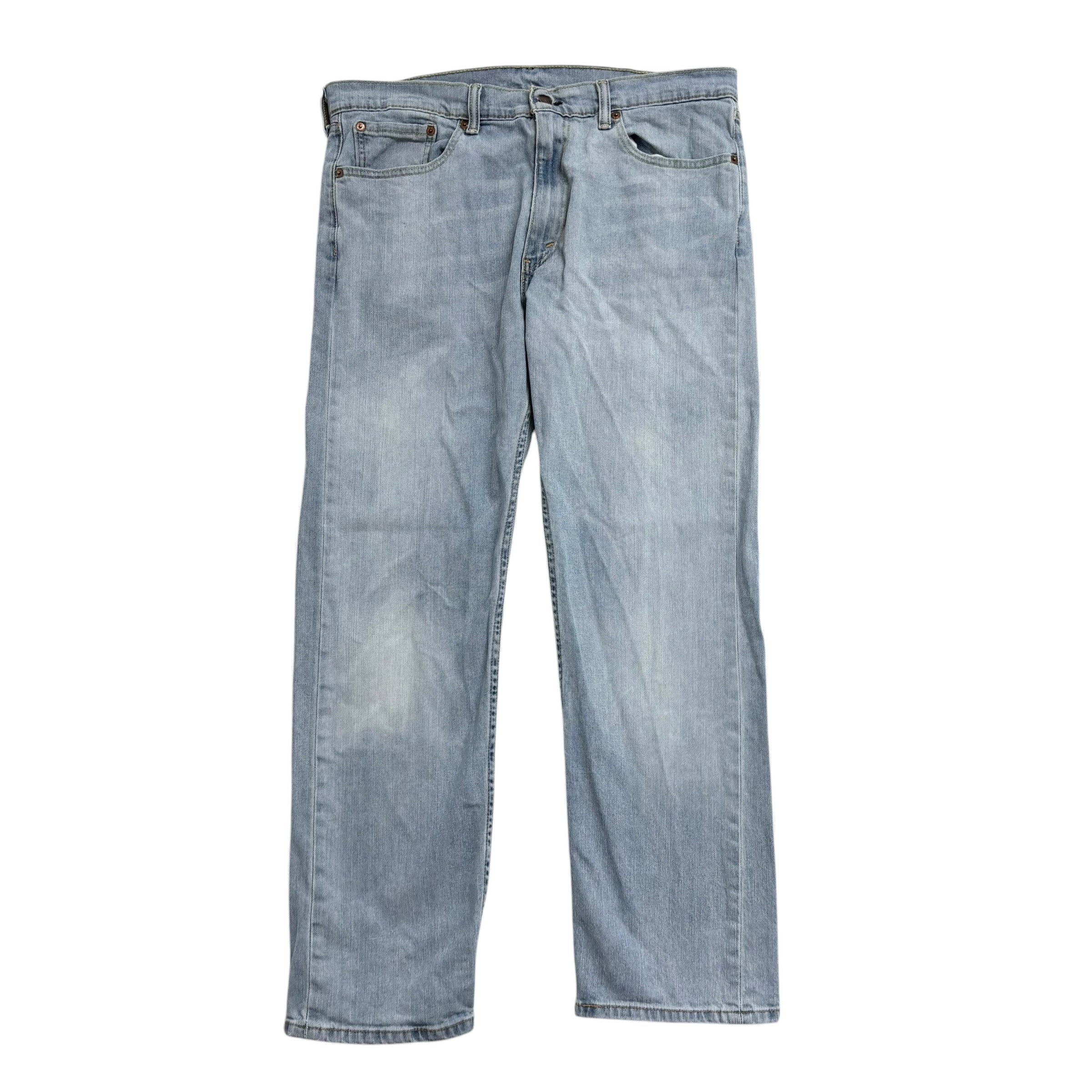 Levis 505 Jeans W36 L30 Mens Light Blue Regular Straight Fit Stretch Denim