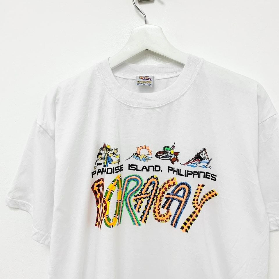 Vintage White 90s Tourist T Shirt Large