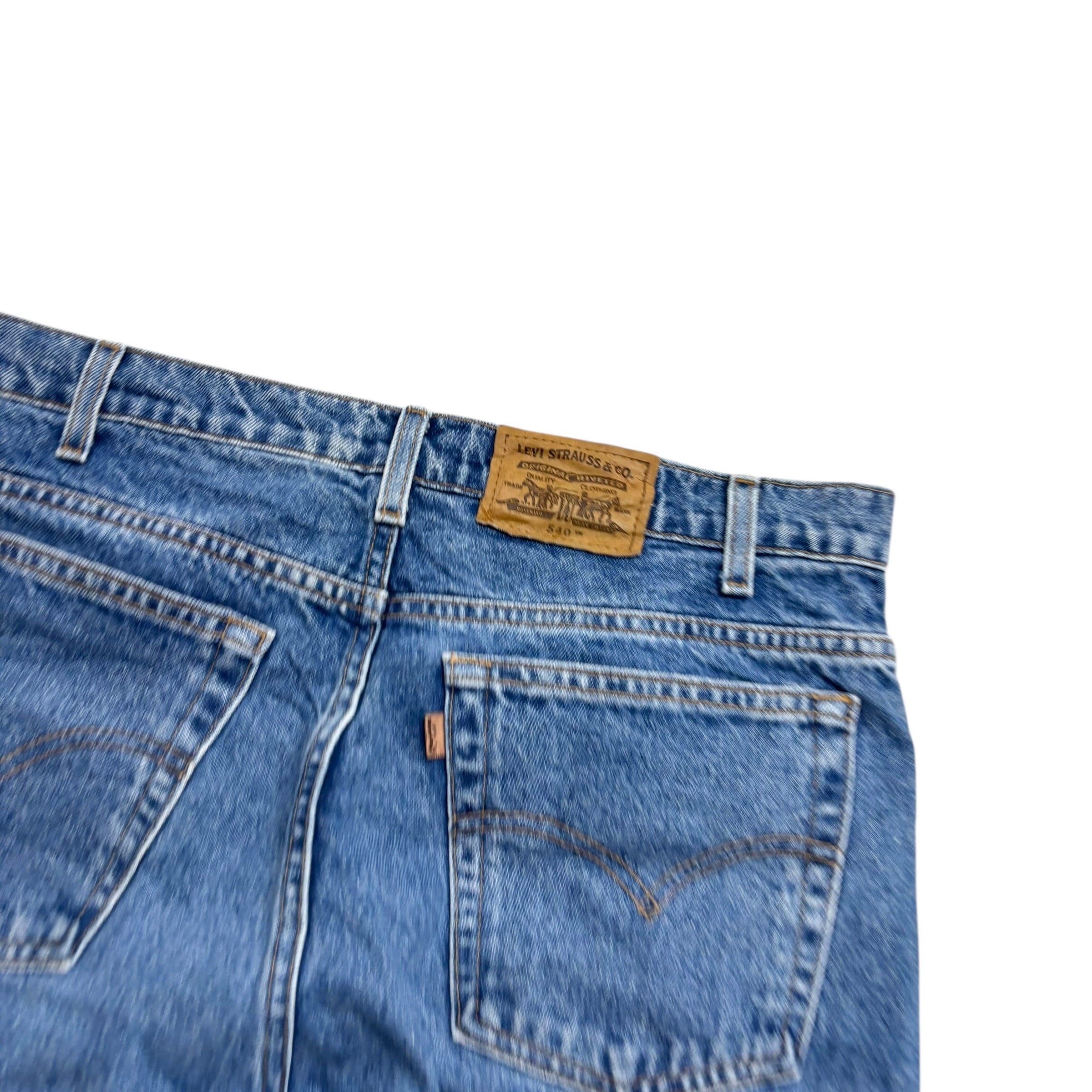 Levis 540 Jeans W34 L30 Mens Mid Blue Relaxed Straight Fit Vintage Denim (E)