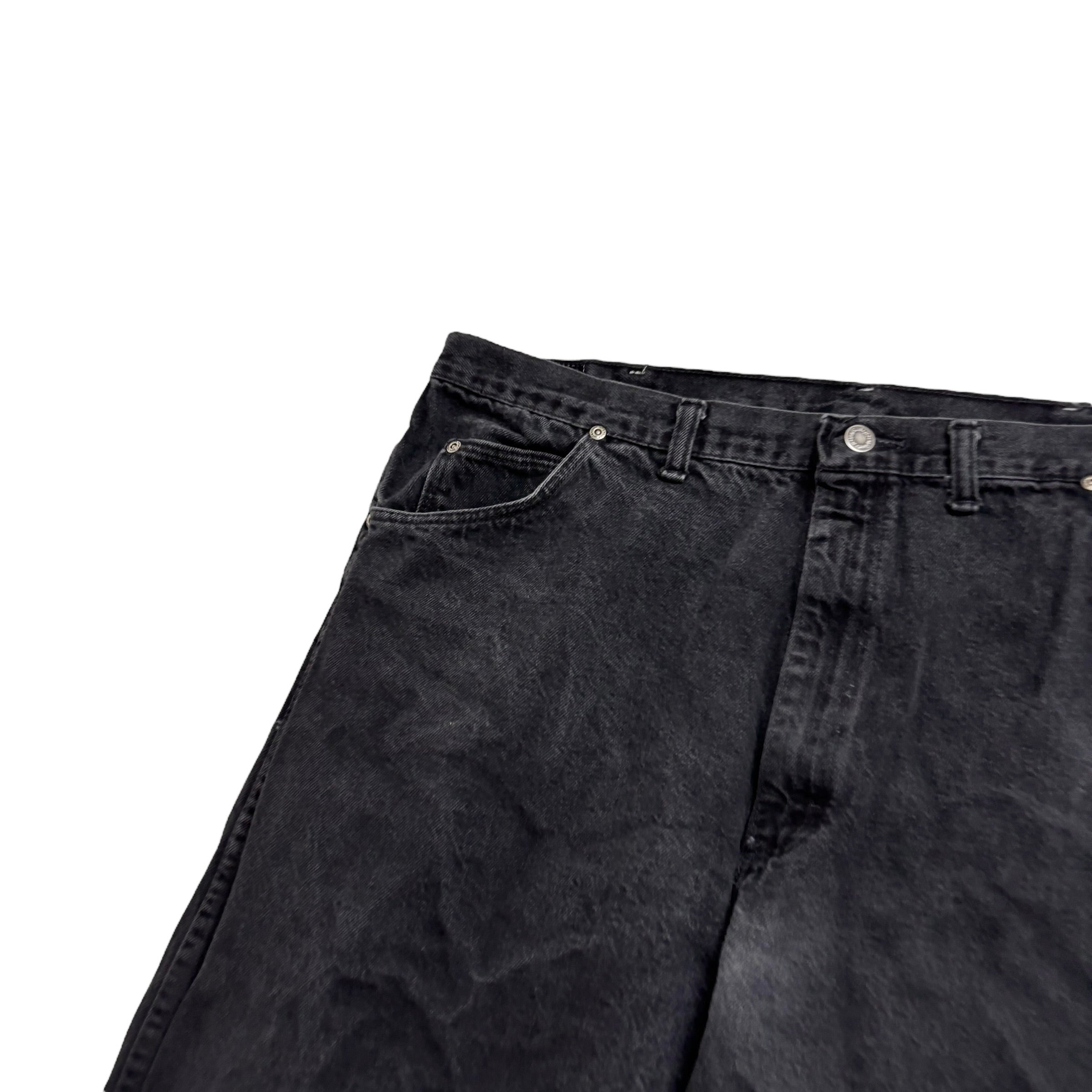 Wrangler Jeans W40 L30 Mens Black Relaxed Tapered Fit Vintage Denim