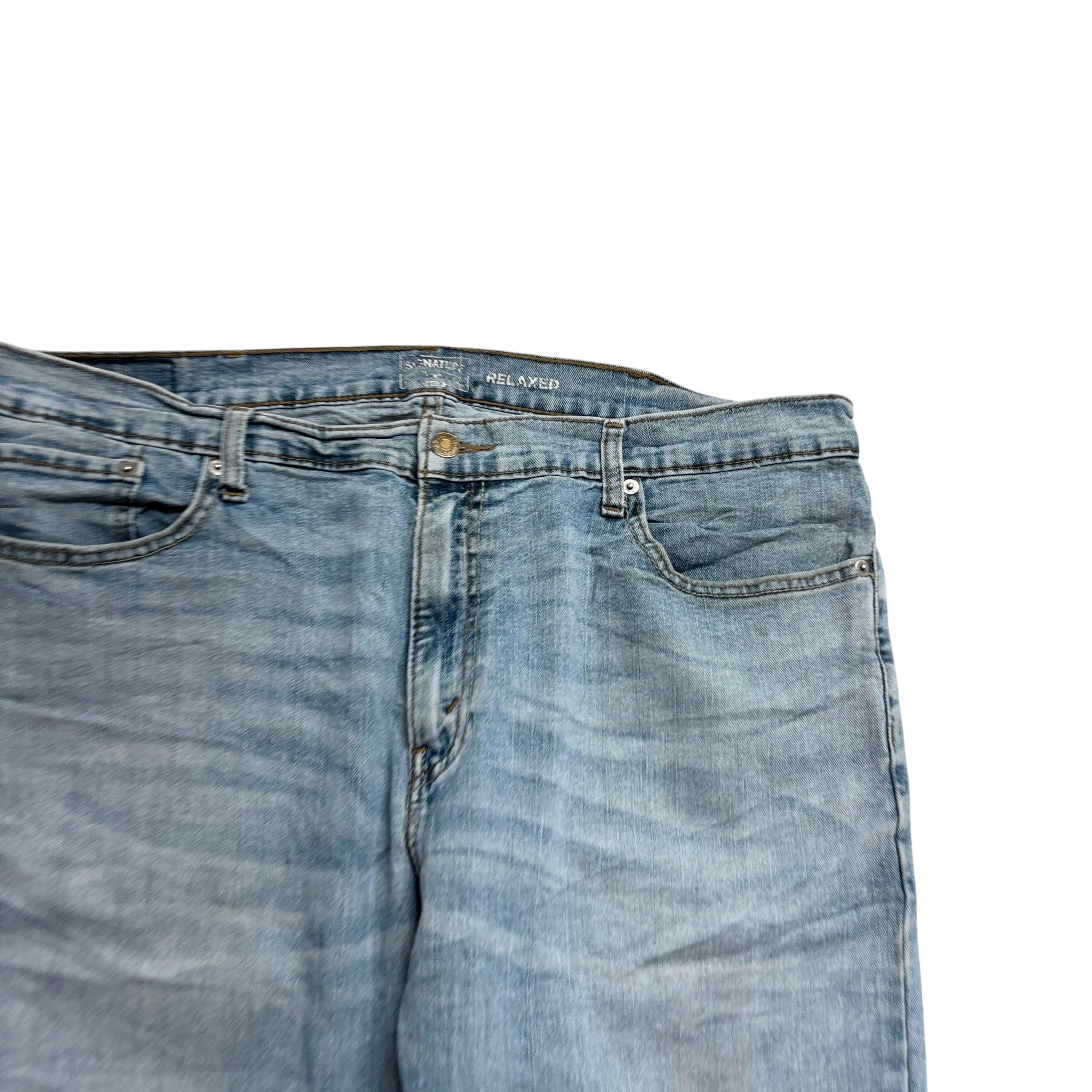 Levis Signature Jeans W38 L30 Mens Light Blue Baggy Relaxed Fit Stretch