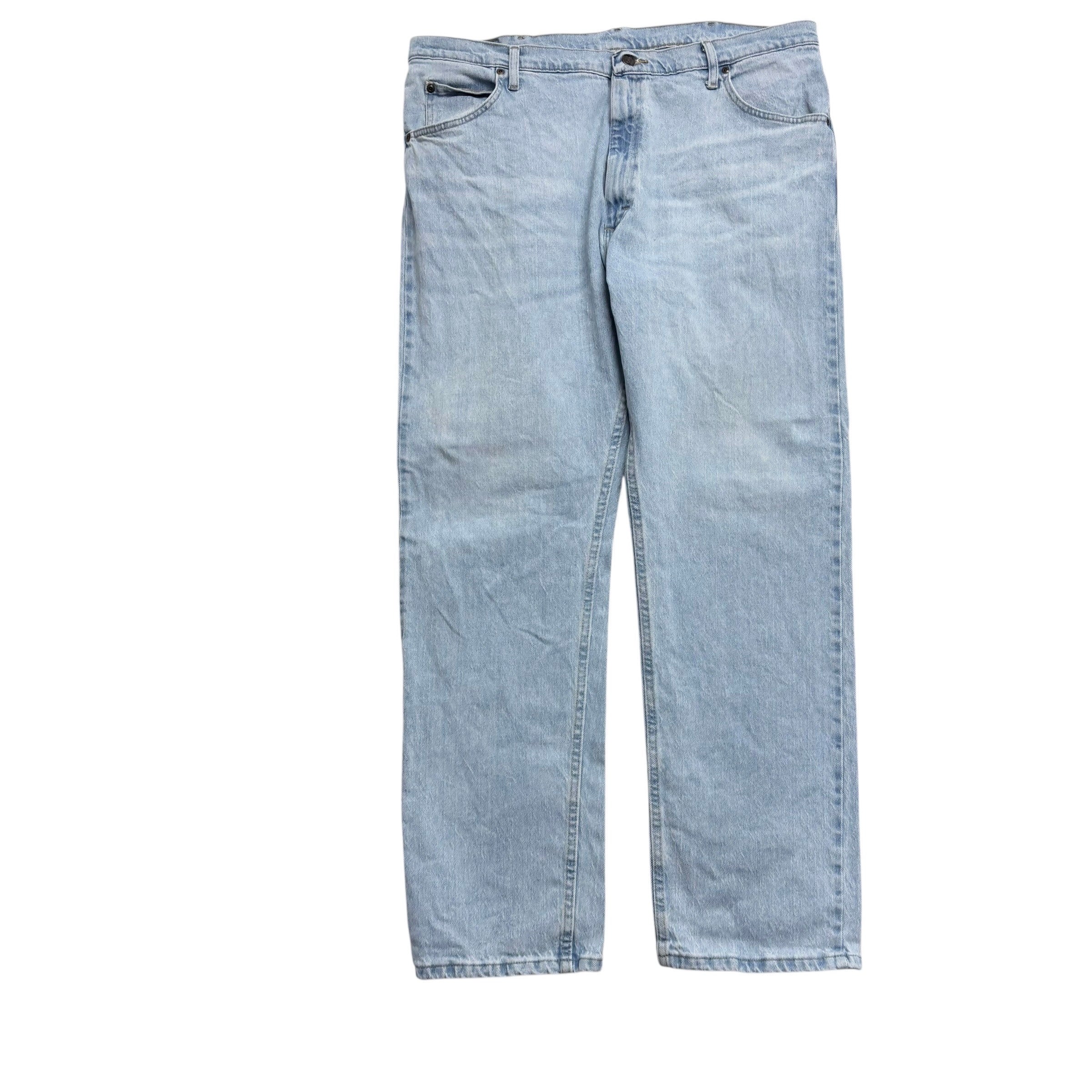 Wrangler Jeans W40 L32 Mens Light Blue Regular Straight Fit Stretch Denim (E)