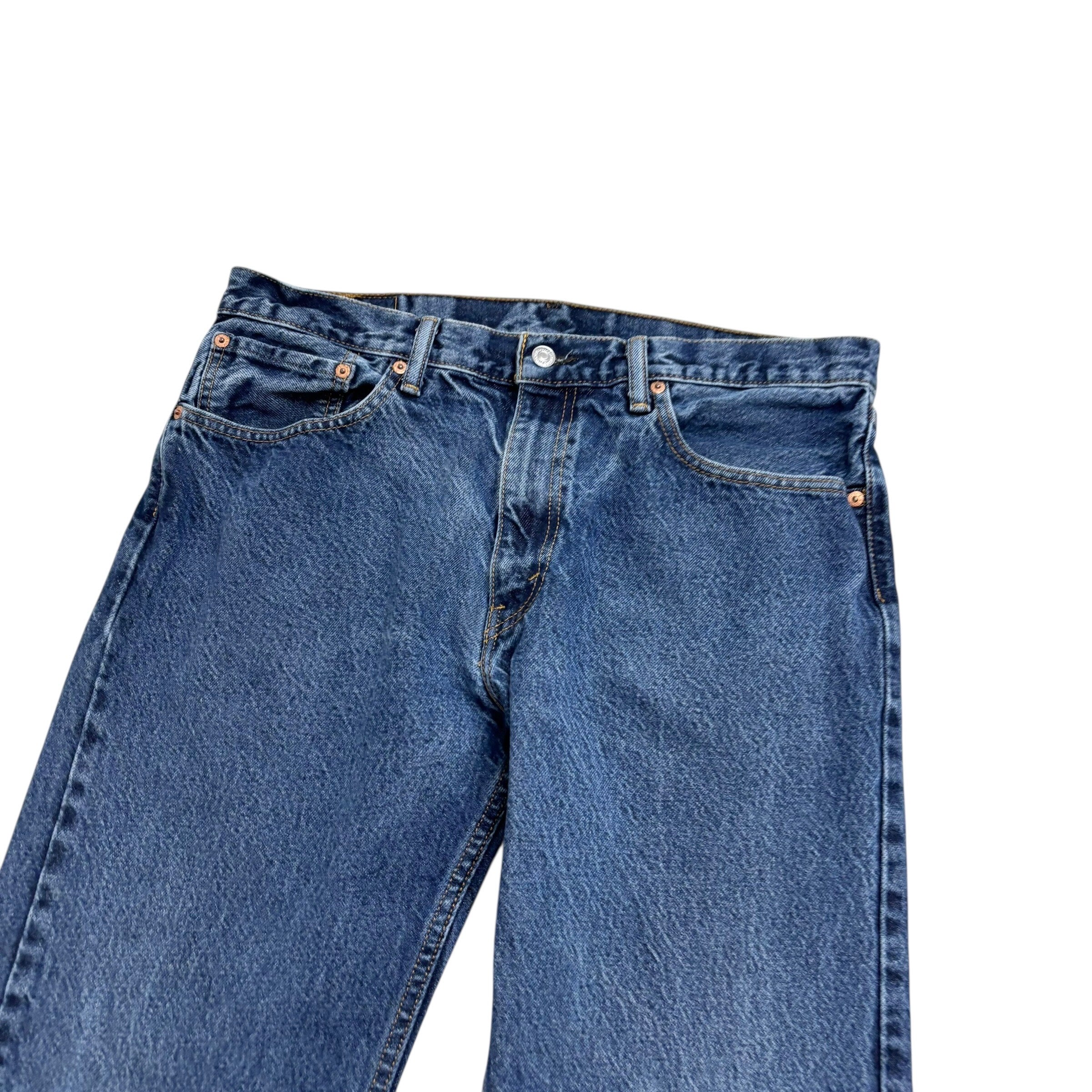 Levis 505 Jeans W36 L32 Mens Mid Blue Regular Straight Fit Denim