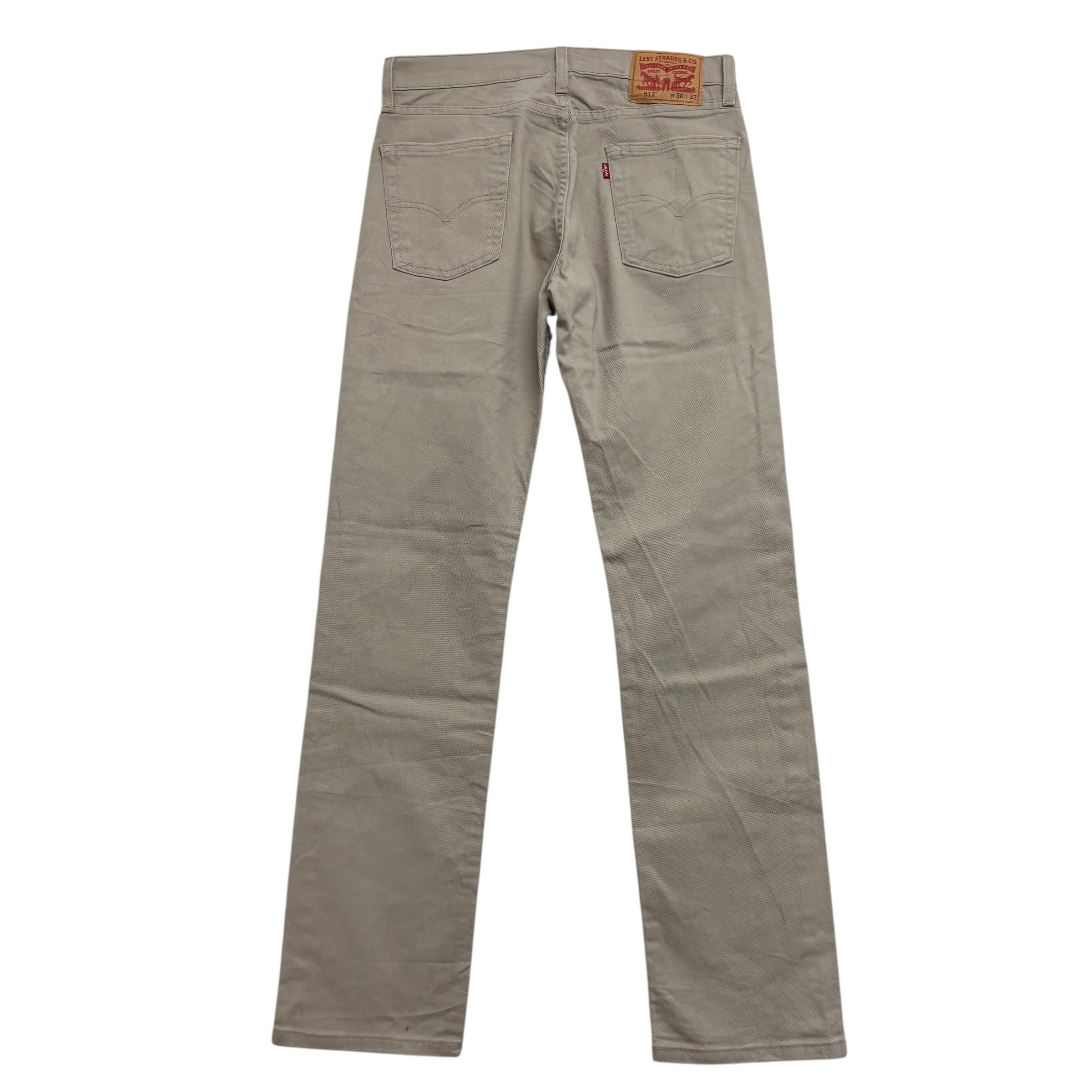 Levis 513 Jeans W30 L32 Mens Beige Slim Straight Fit Stretch Denim (E)