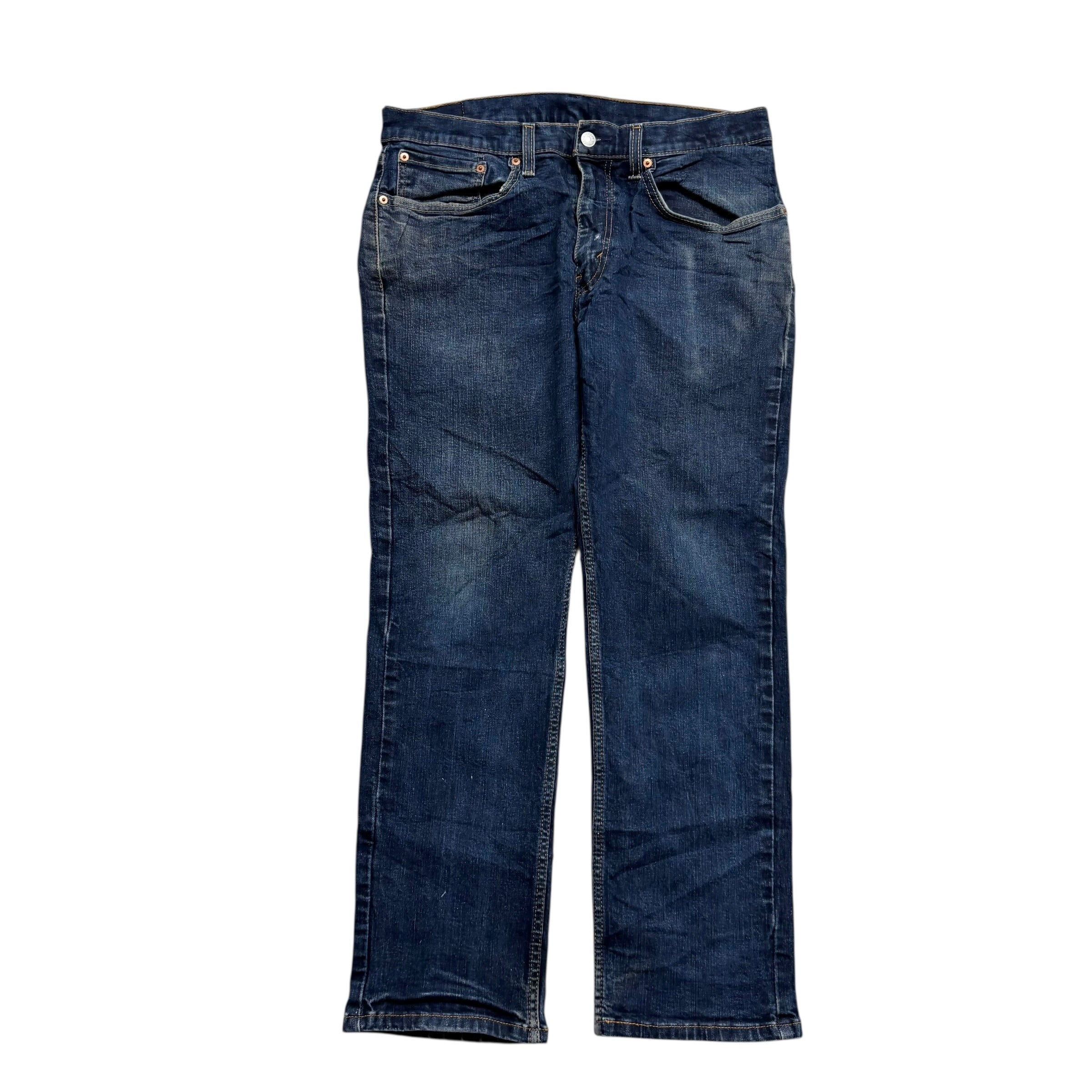 Levis 559 Jeans W34 L30 Mens Dark Blue Regular Straight Fit Stretch Denim (F)