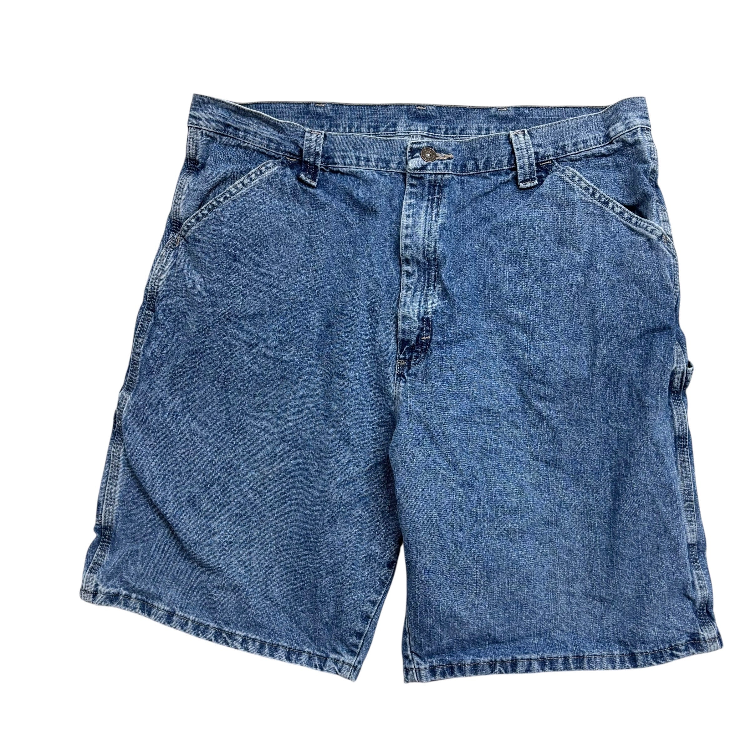 Wrangler Baggy Jorts W38 Mens Mid Blue Denim Shorts Relaxed Fit Carpenter (E)