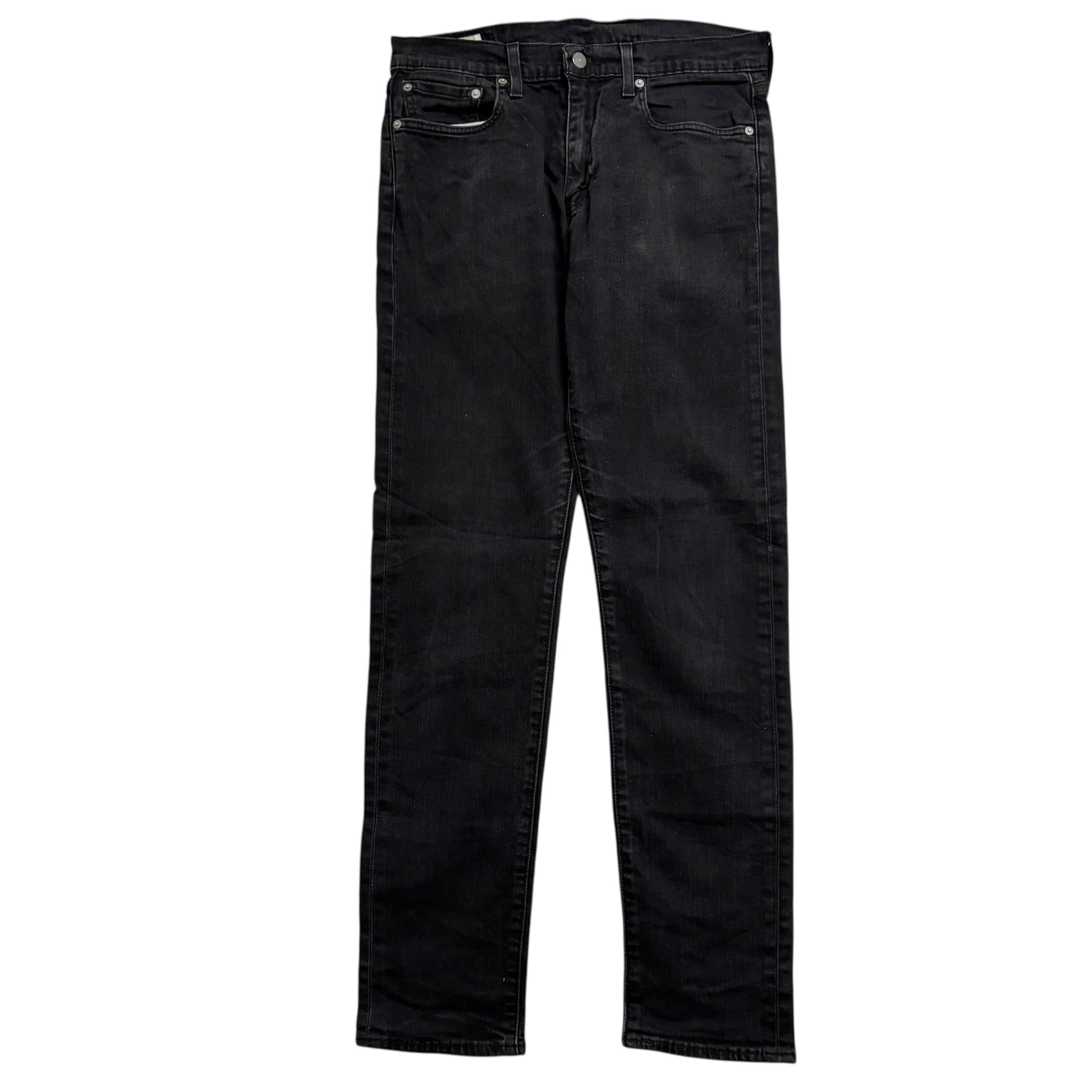 Levis 502 Jeans W32 L33 Mens Black Regular Tapered Fit Stretch Premium Denim