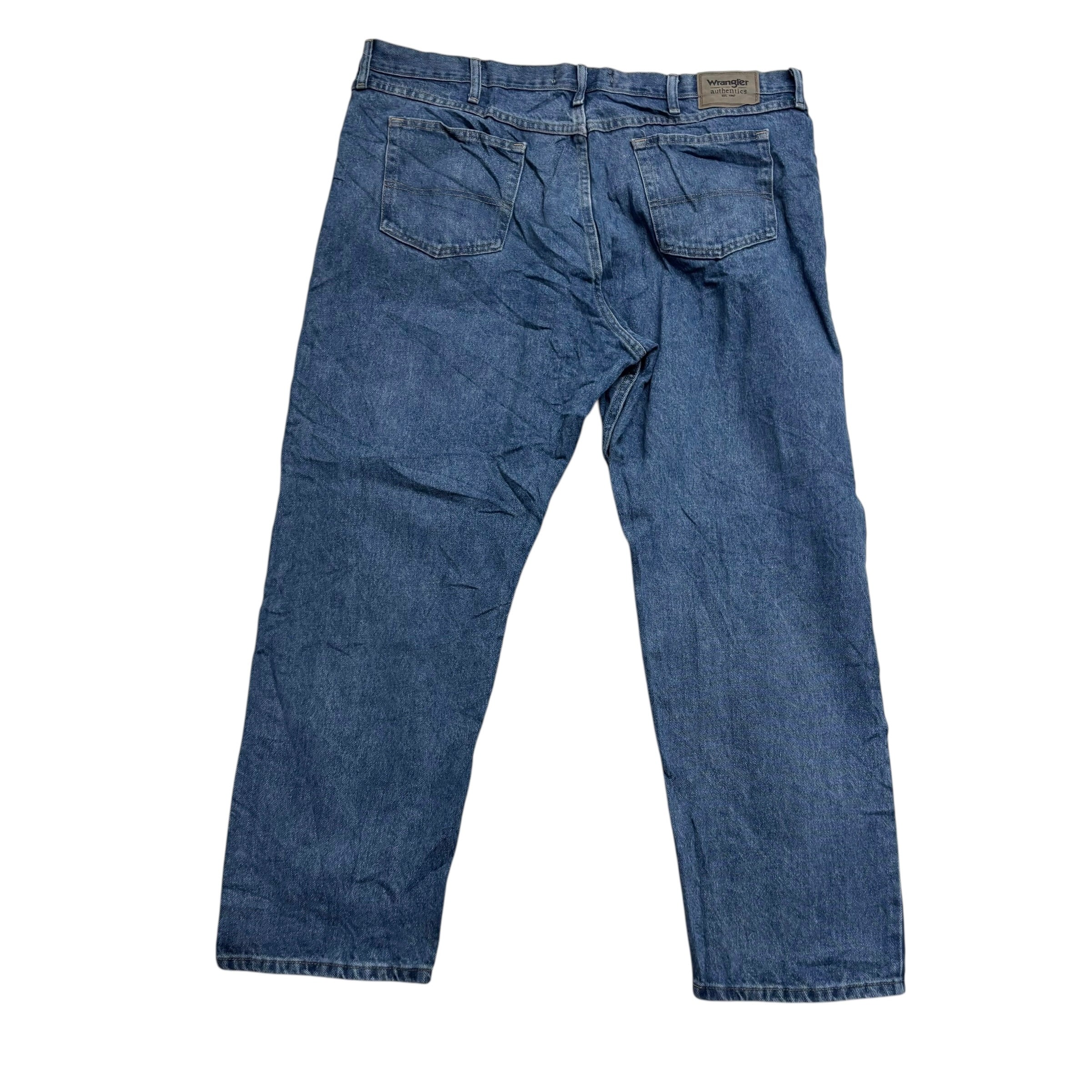 Wrangler Jeans W42 L30 Mens Mid Blue Relaxed Straight Fit Baggy Denim (E)