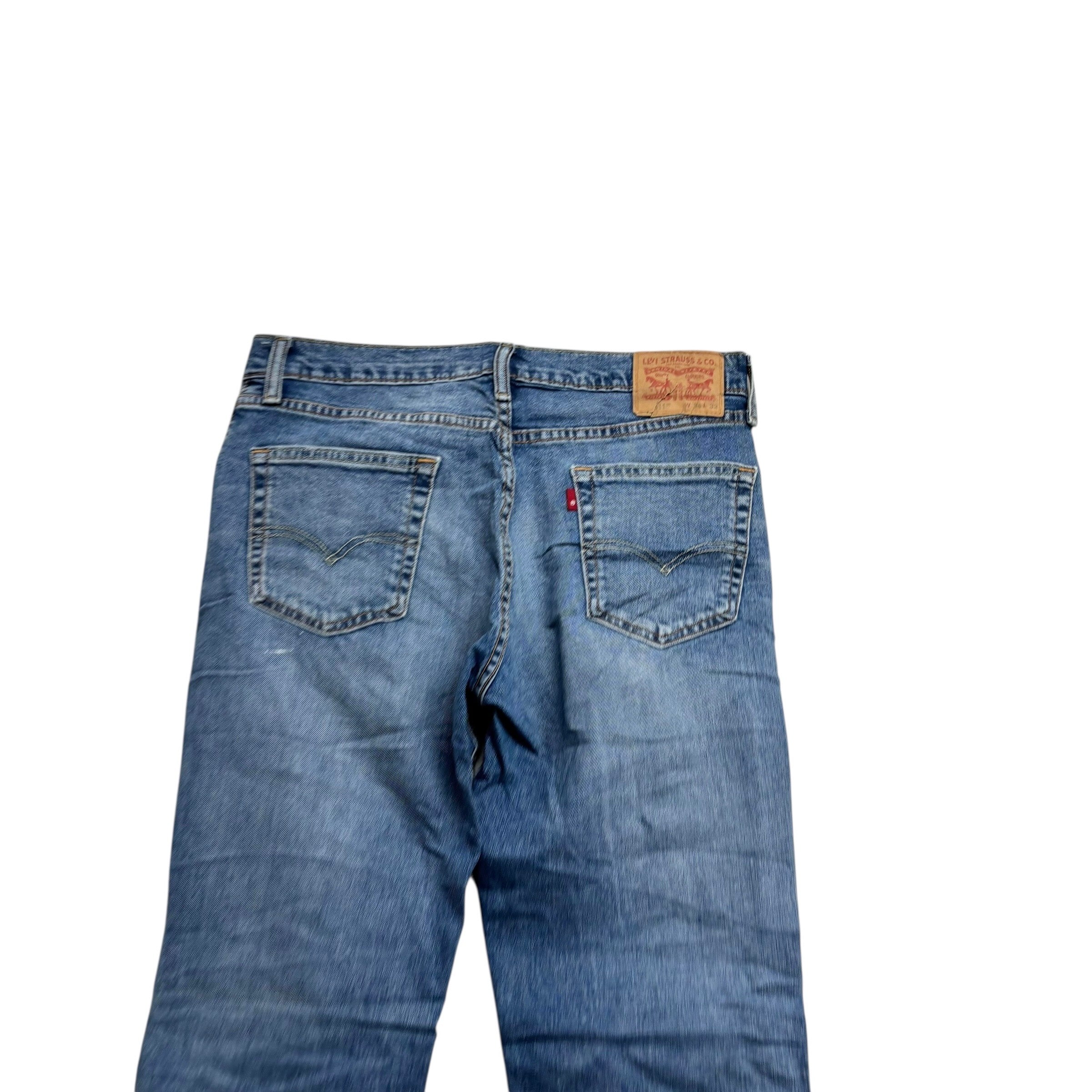 Levis 511 Jeans W34 L32 Mens Mid Blue Slim Fit Stretch Denim