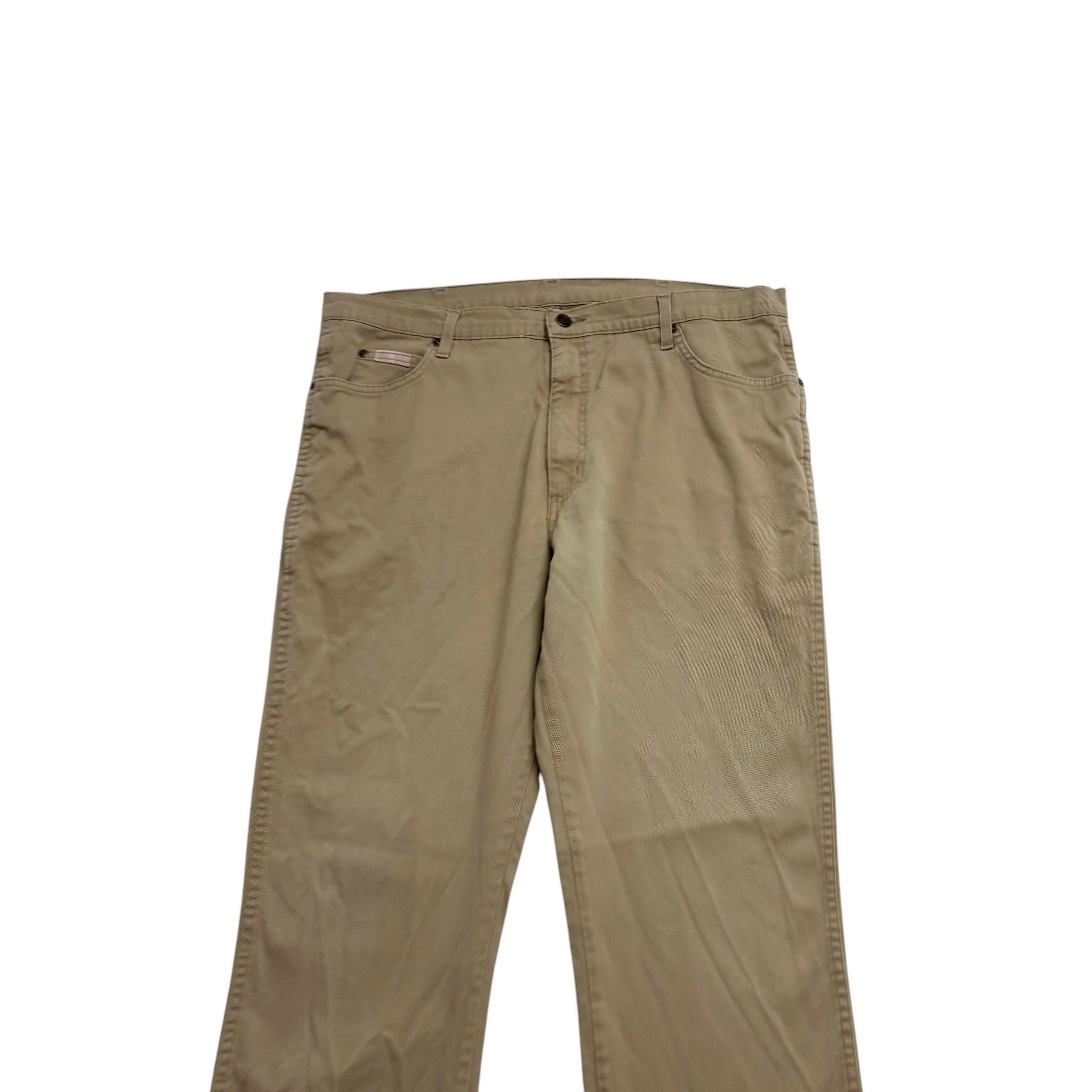 Wrangler Cowboy Cut Trousers W38 L30 Mens Beige Regular Fit Stretch Pants