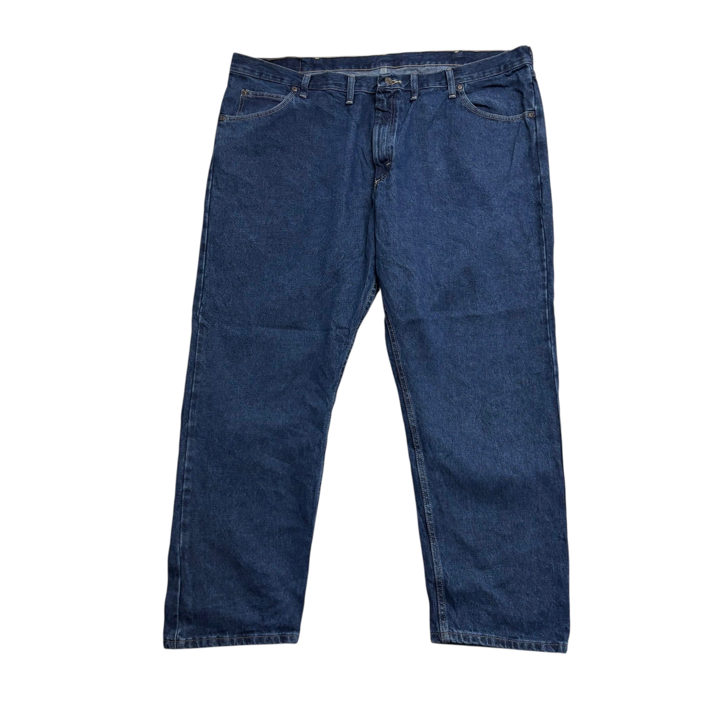 Wrangler Jeans W54 L34 Mens Dark Blue Relaxed Straight Fit Vintage Denim (E)
