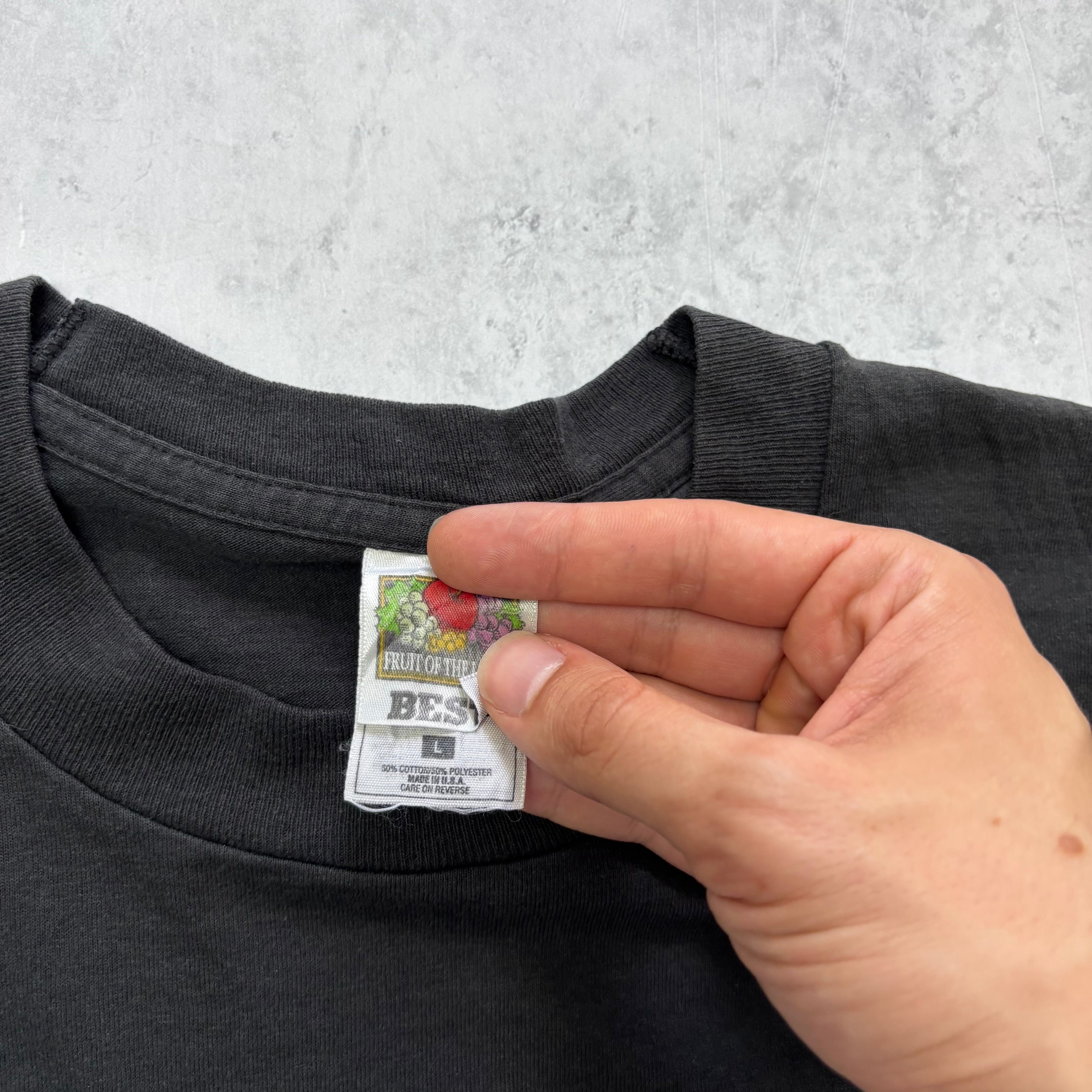 Vintage T Shirt Mens Medium Black Single Stitch Graphic Print 90s Music (E)