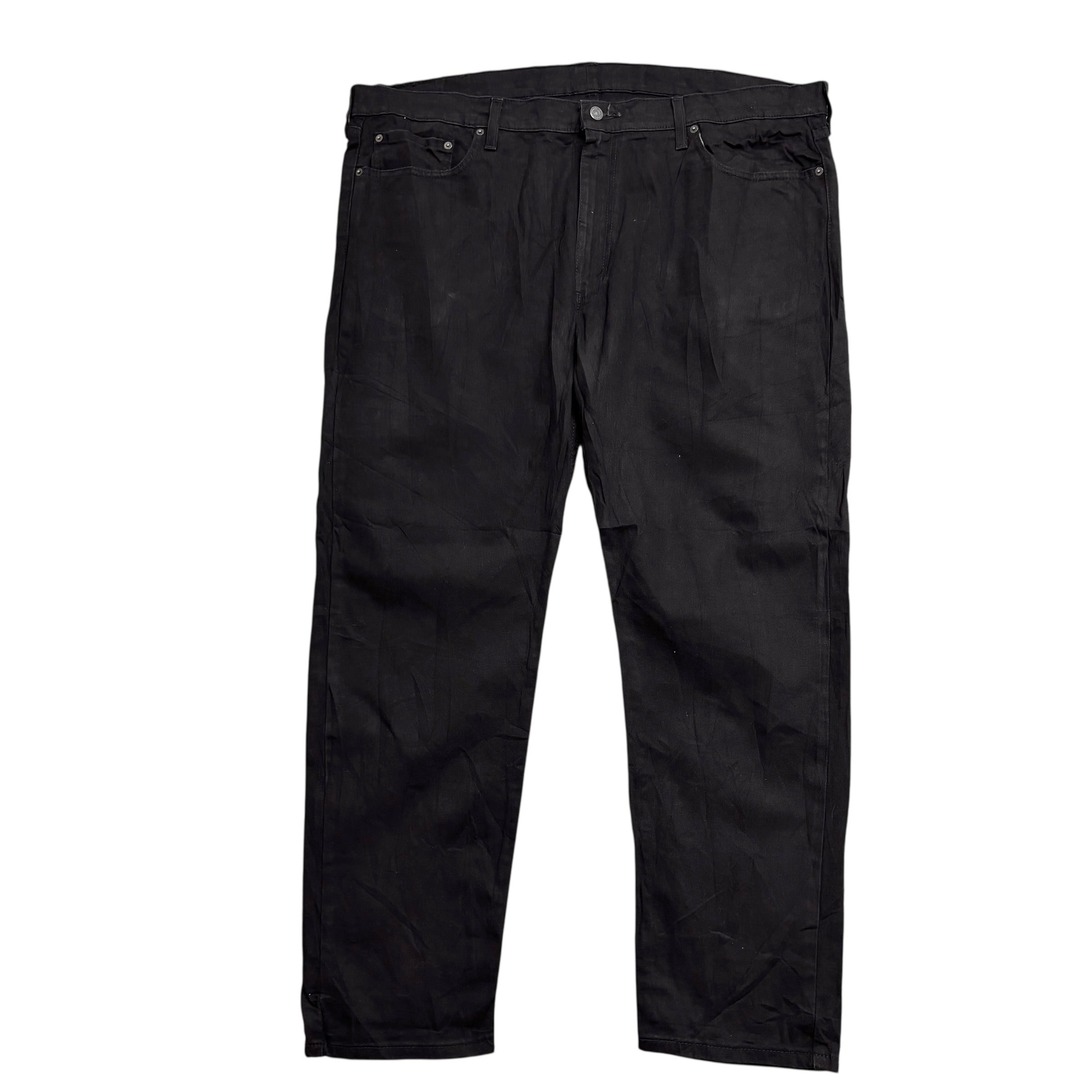 Levis 502 Jeans W44 L32 Mens Black Regular Tapered Fit Stretch Denim (E)