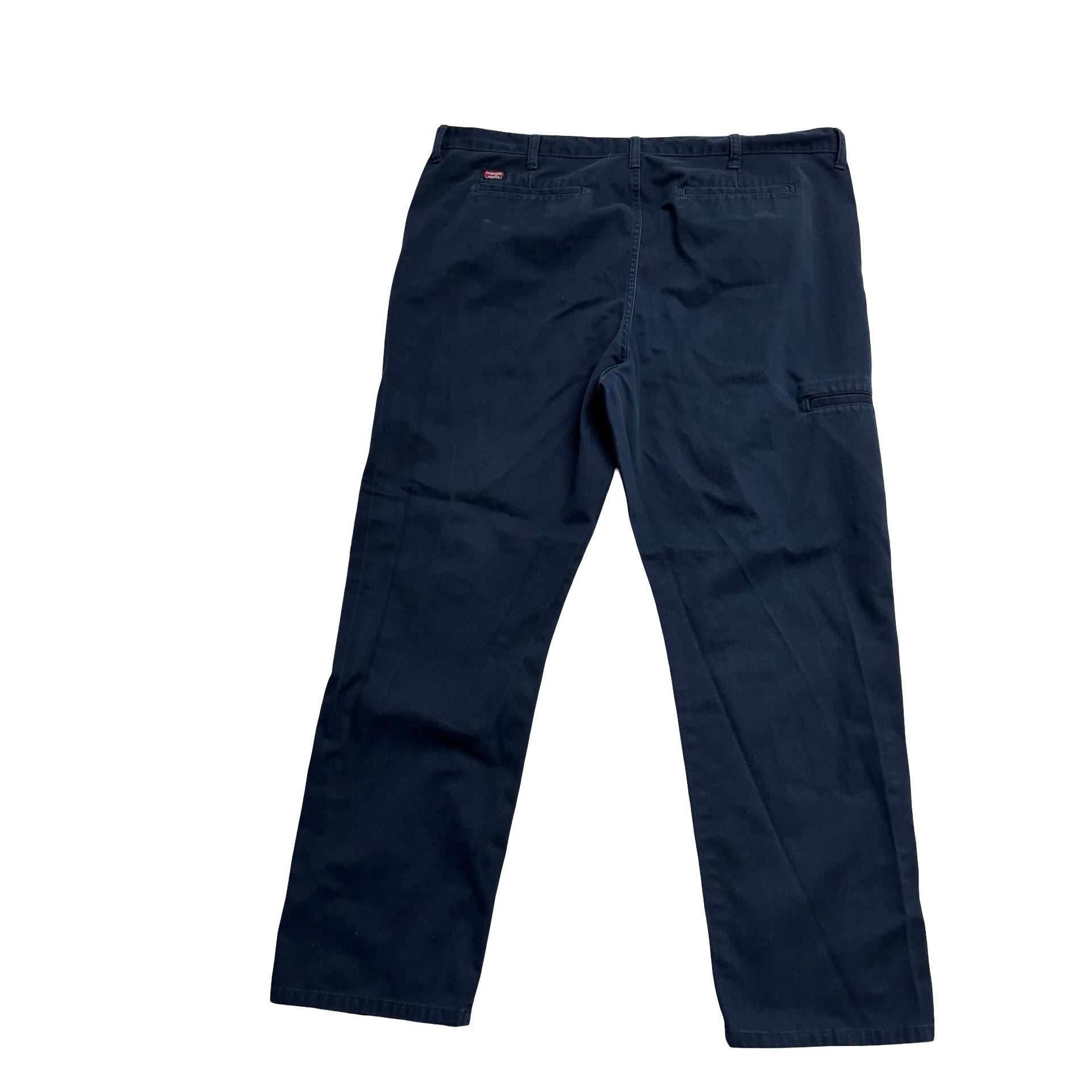 Wrangler Trousers W42 L32 Mens Navy Blue Relaxed Straight Fit Pants (E)